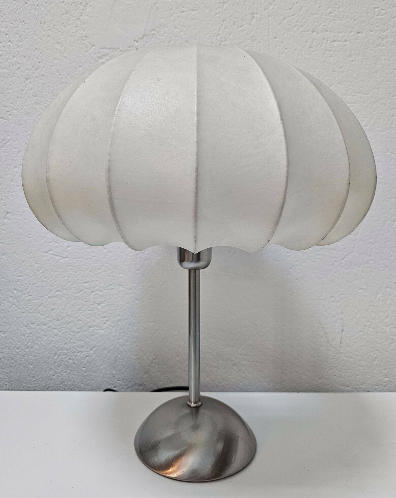 Mid Century Modern Cocoon Table Lamp In Style Of Castiglioni With Touch Sensor For 3 Levels Of Light Intensity Made In Italy In 1970s photo Lighting