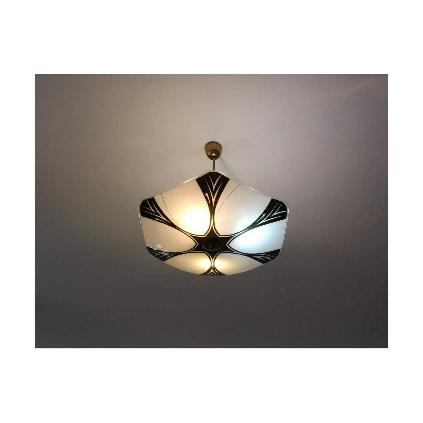 1950s Napako Elegant Light Pendant // Vintage Umbrella Shaped Hanging Lamp // Vintage Ceiling Lamp Made In Czechoslovakia photo furniture