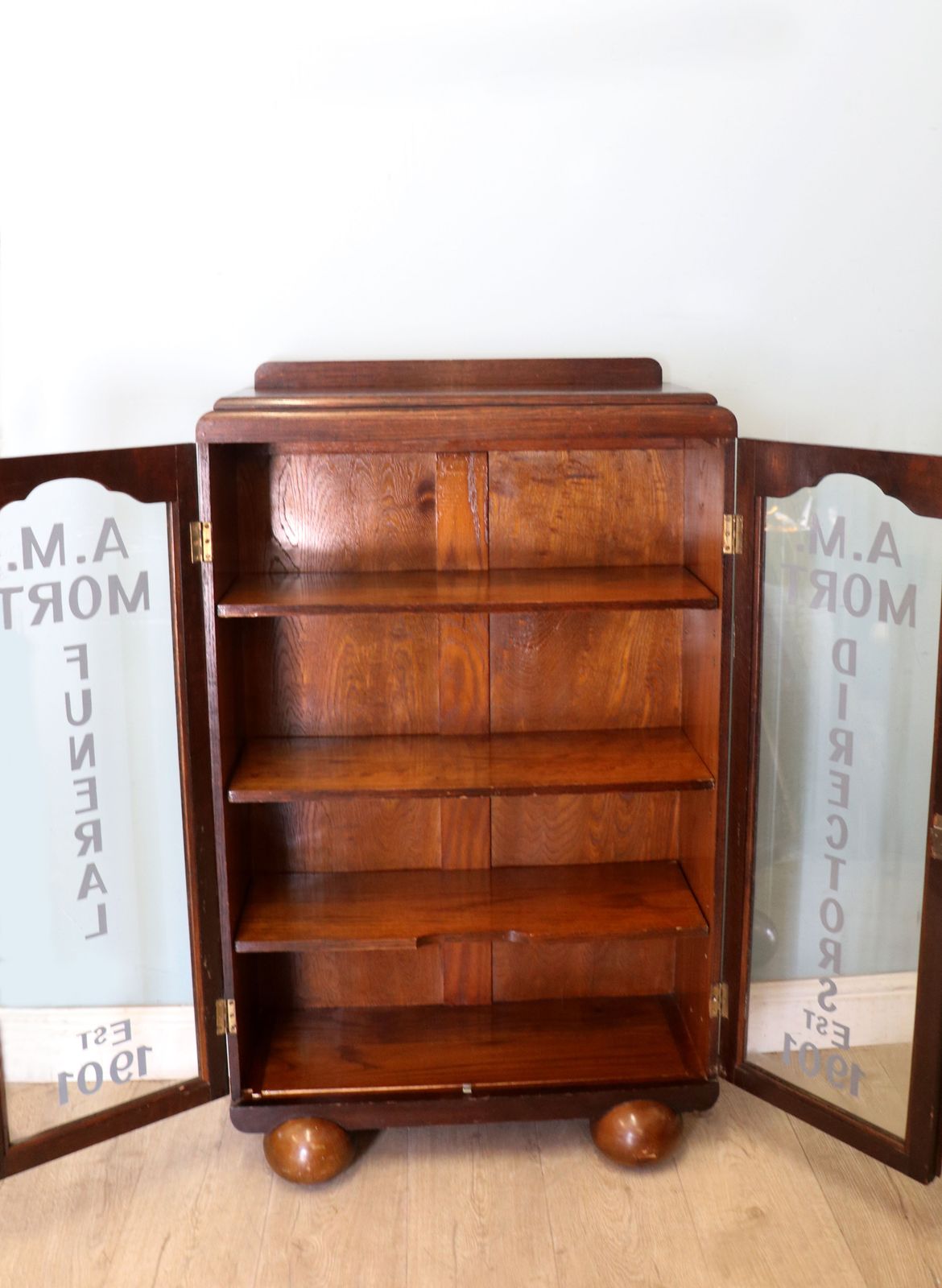 photo for sale A Lovely Art Deco Styled Cabinet Sign Written With The Details Of A Funeral Directors.