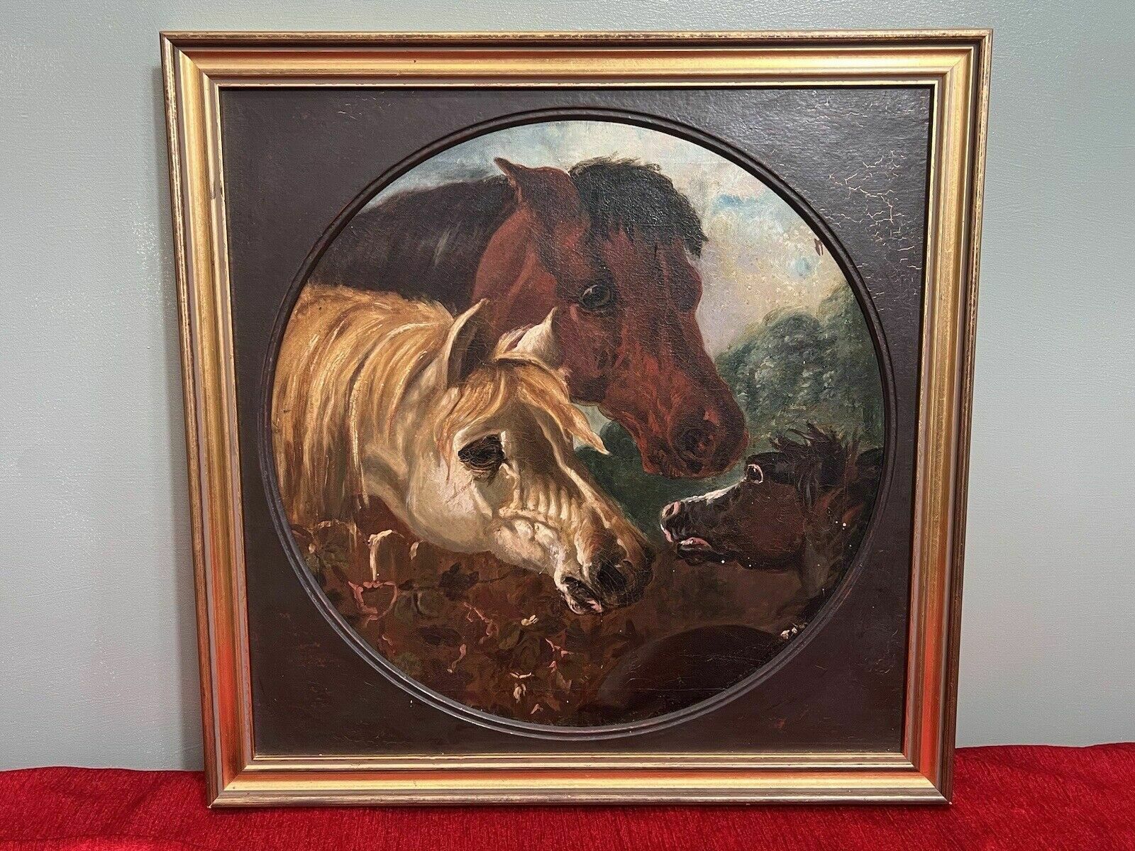 photo for sale Fine Art 19th Century Trio Of Horses Attributed To John Frederick Herring