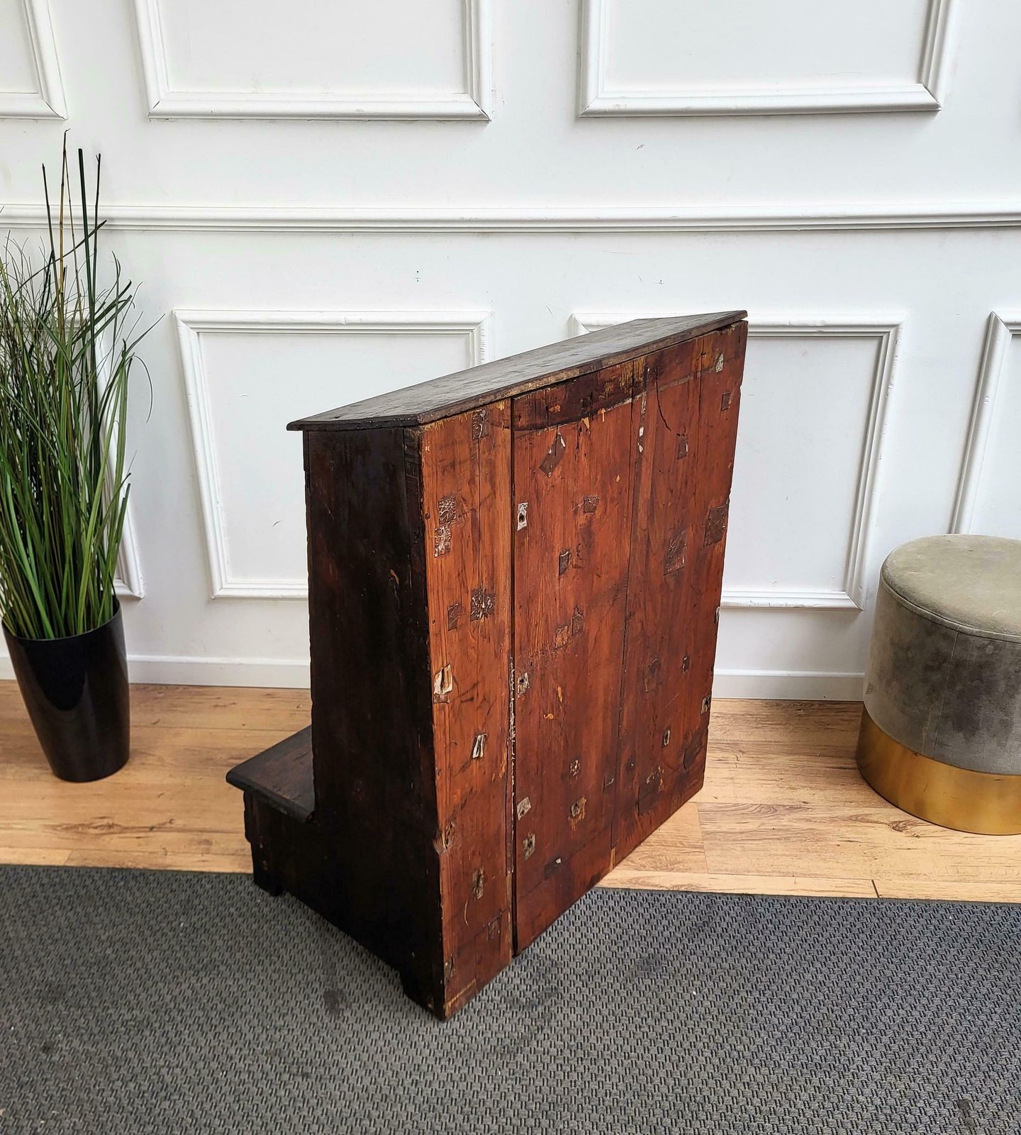Antique Italian Carved Walnut Oratoire Prie Dieu Prayer Kneeler photo vintage