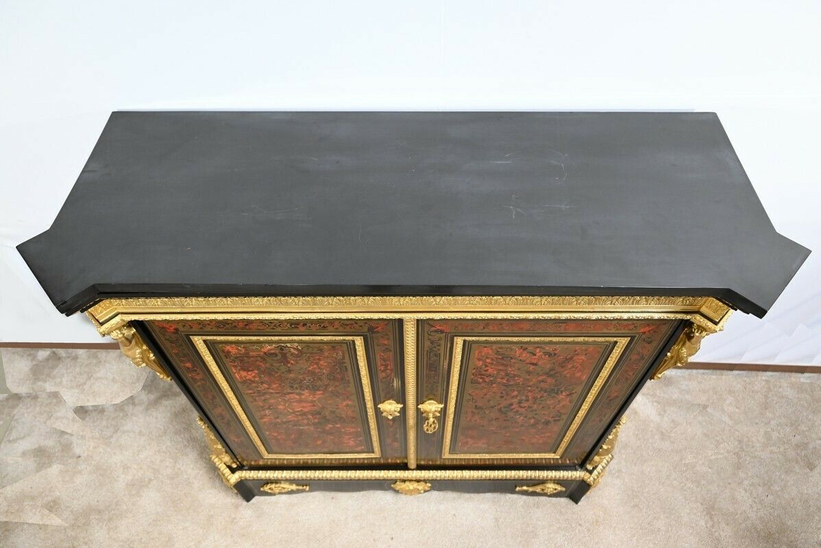 Blackened Pear Wood Support Unit, Boulle Spirit, Napoleon III Period – Mid 19th Century photo 8356.29032278