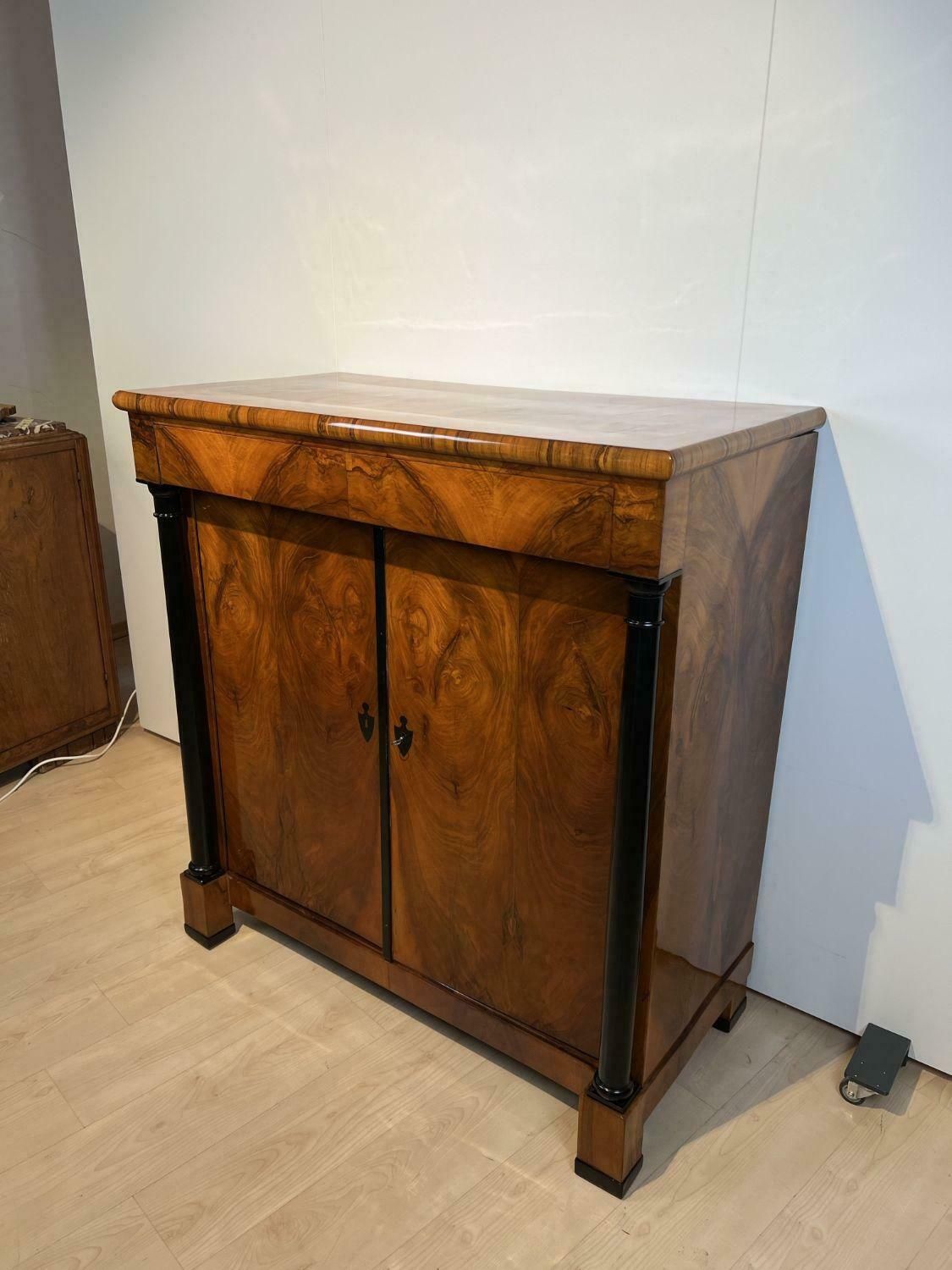 Large Biedermeier Half Cabinet, Walnut And Ebonised, South Germany, Circa 1820 photo 6216.8