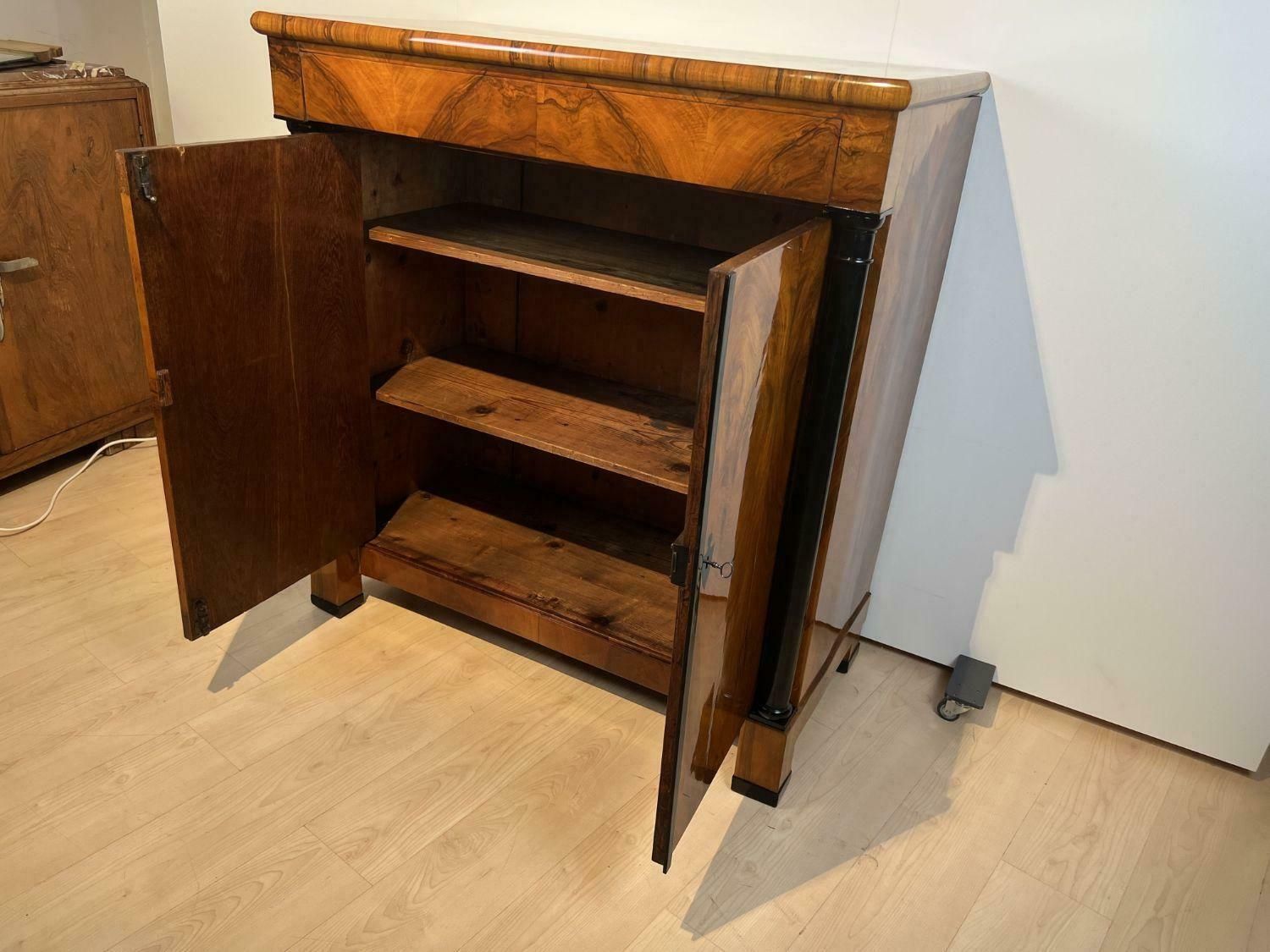 photo for sale Large Biedermeier Half Cabinet, Walnut And Ebonised, South Germany, Circa 1820