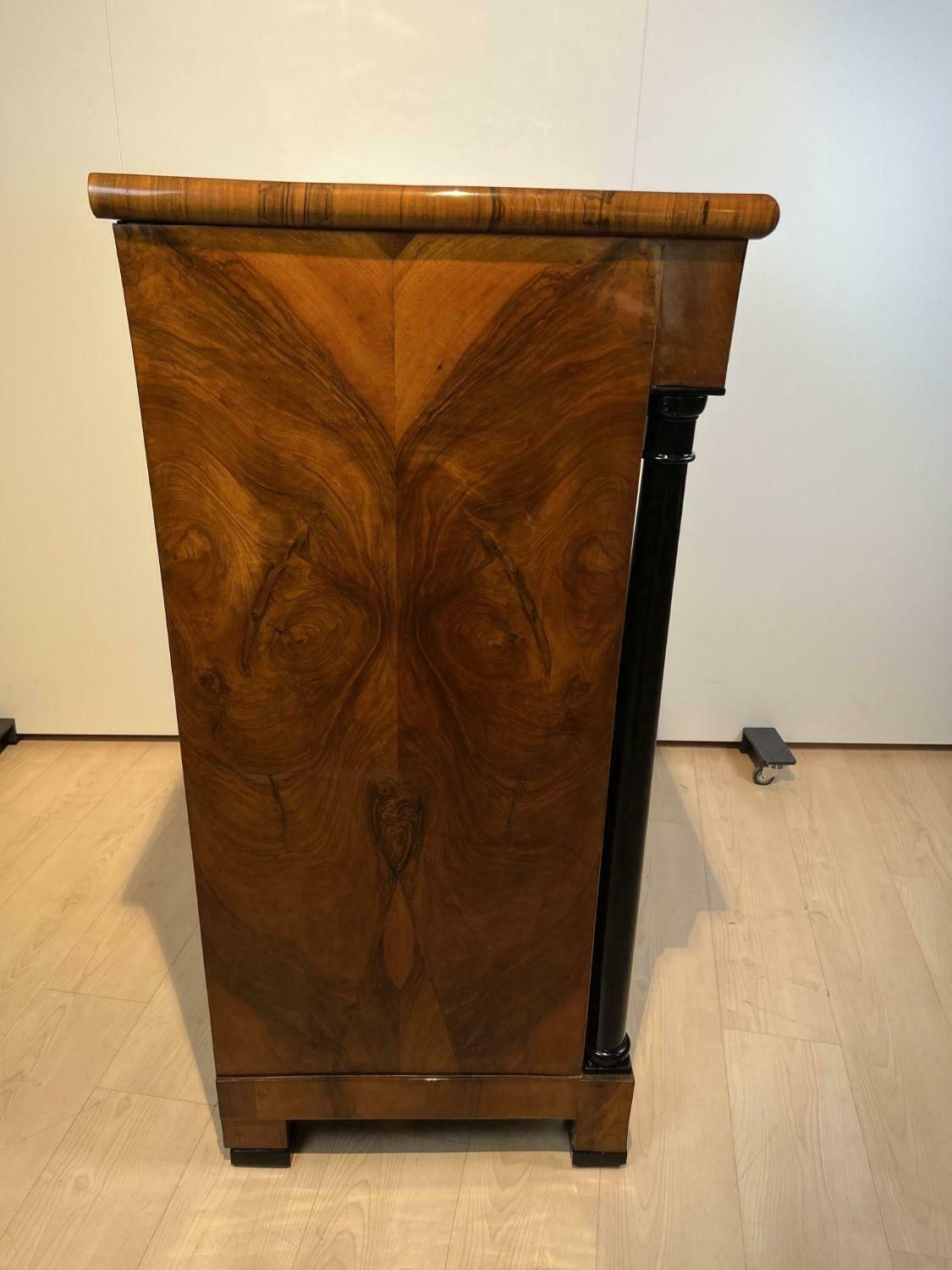 6216.8 Large Biedermeier Half Cabinet, Walnut And Ebonised, South Germany, Circa 1820 photo