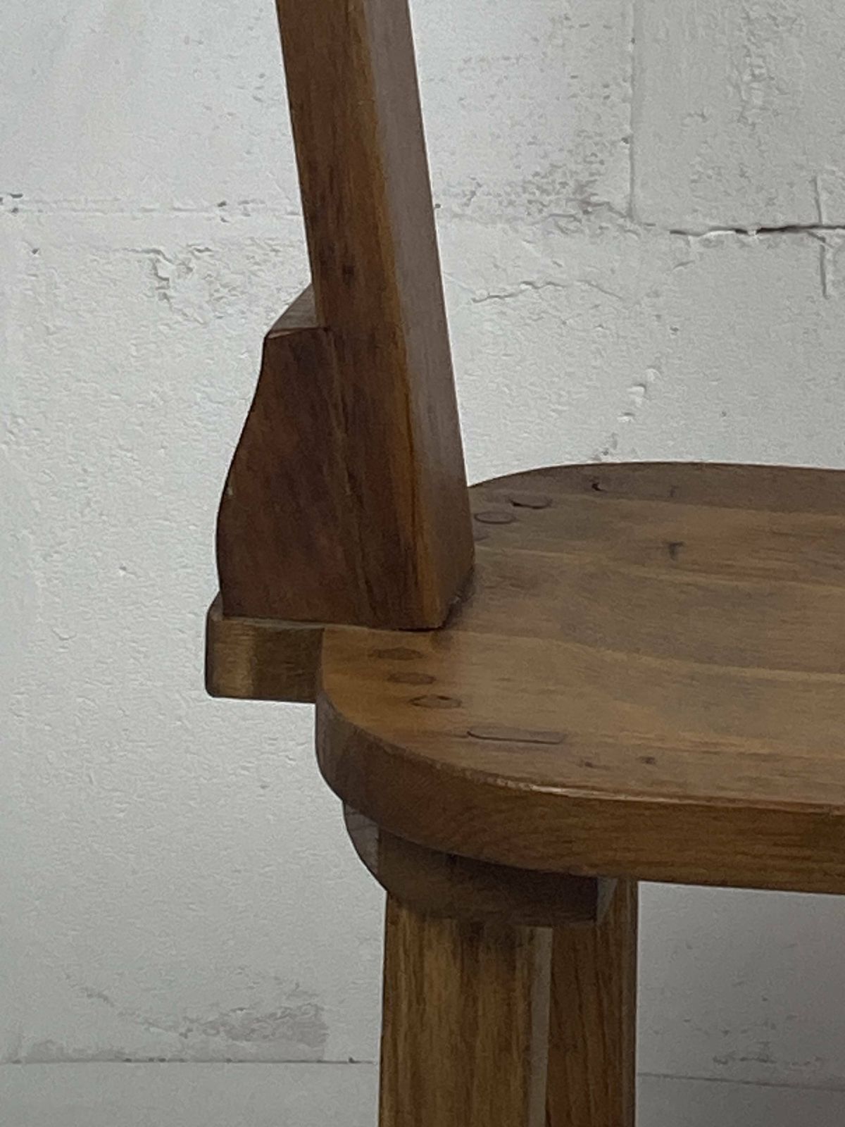 photo furniture Brutalist Oak Low Chair Or Children's Chair, Dutch 1970s