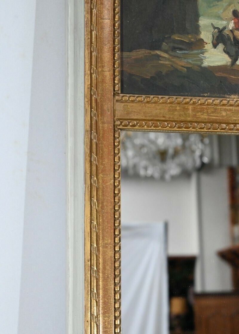 photo buy Trumeau Mirror In Golden Wood, Louis XVI Style – Late 19th Century