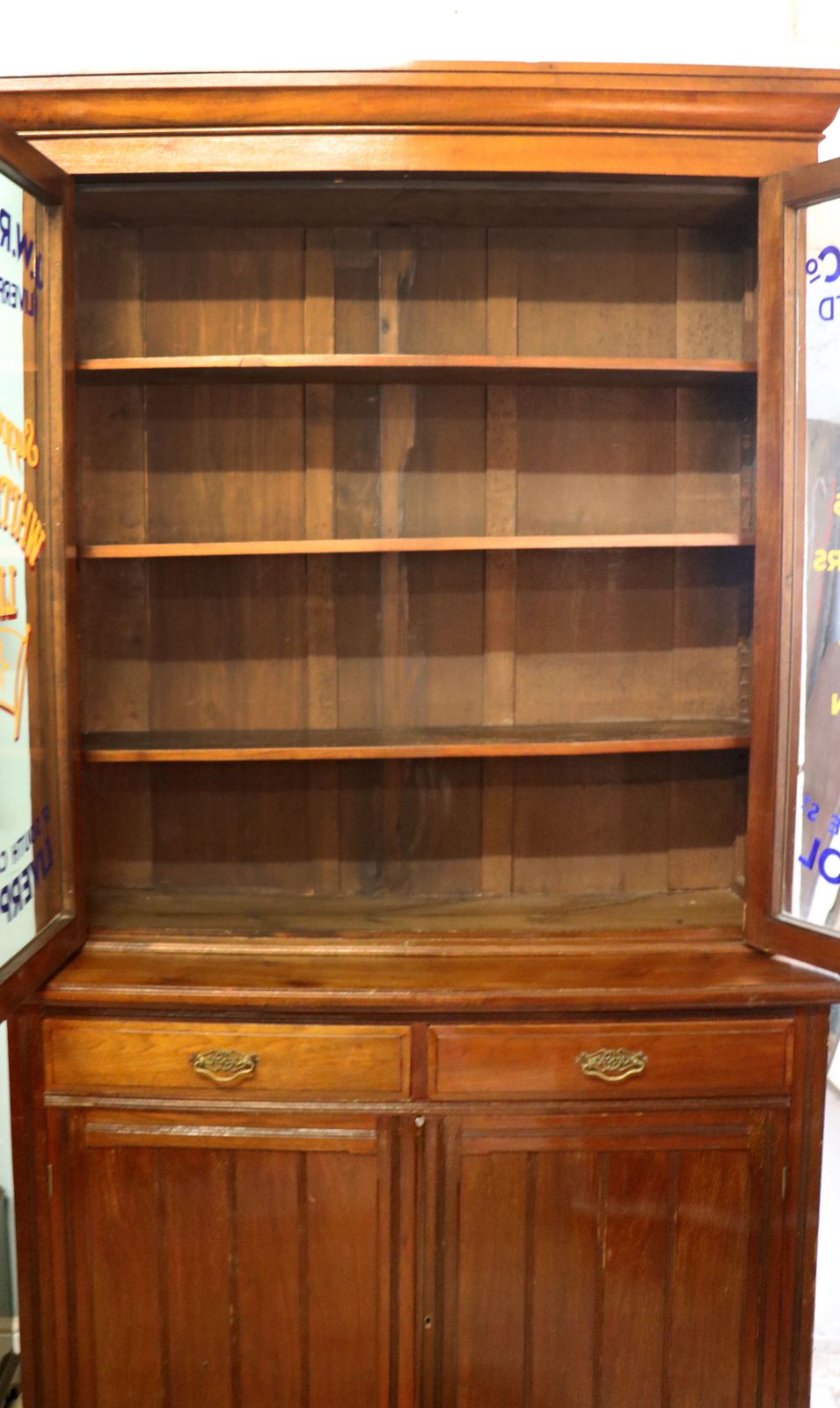 1195.0 A Wonderful Late 19th Century American Walnut Bookcase Cabinet photo