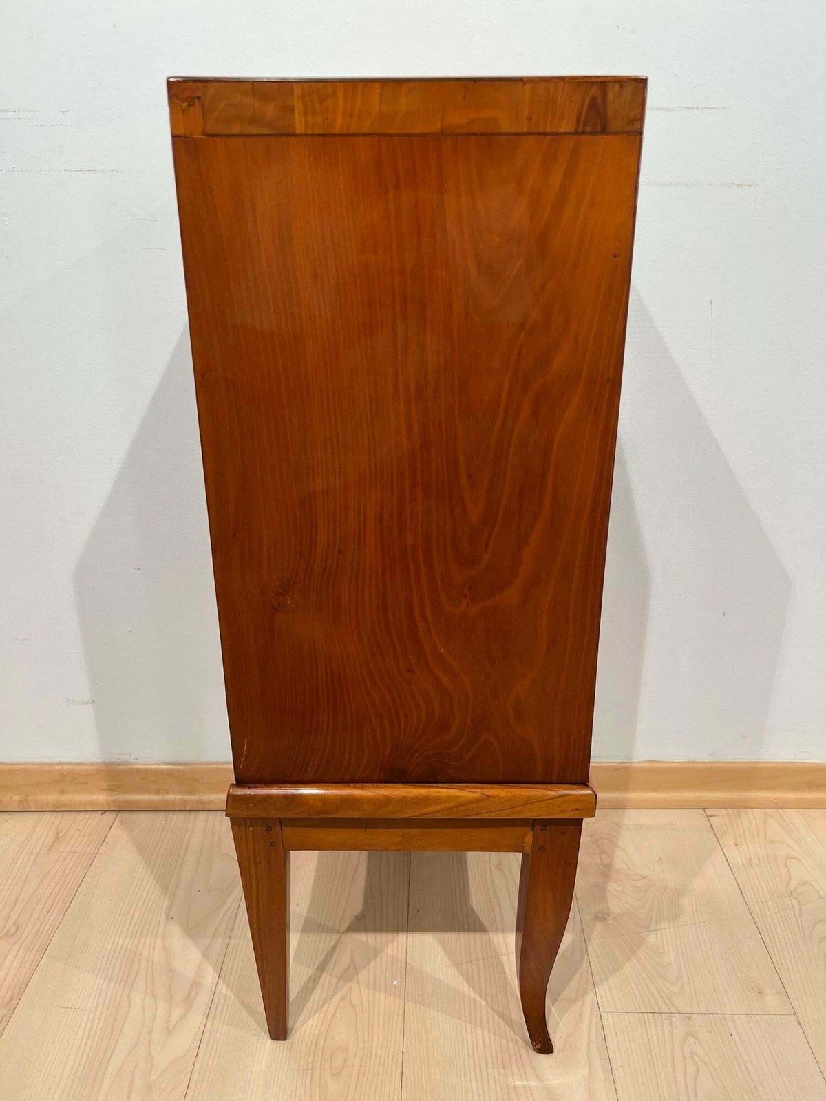 Biedermeier Pillar Cabinet, Cherry Veneer, South Germany Circa 1820 photo 1824.0