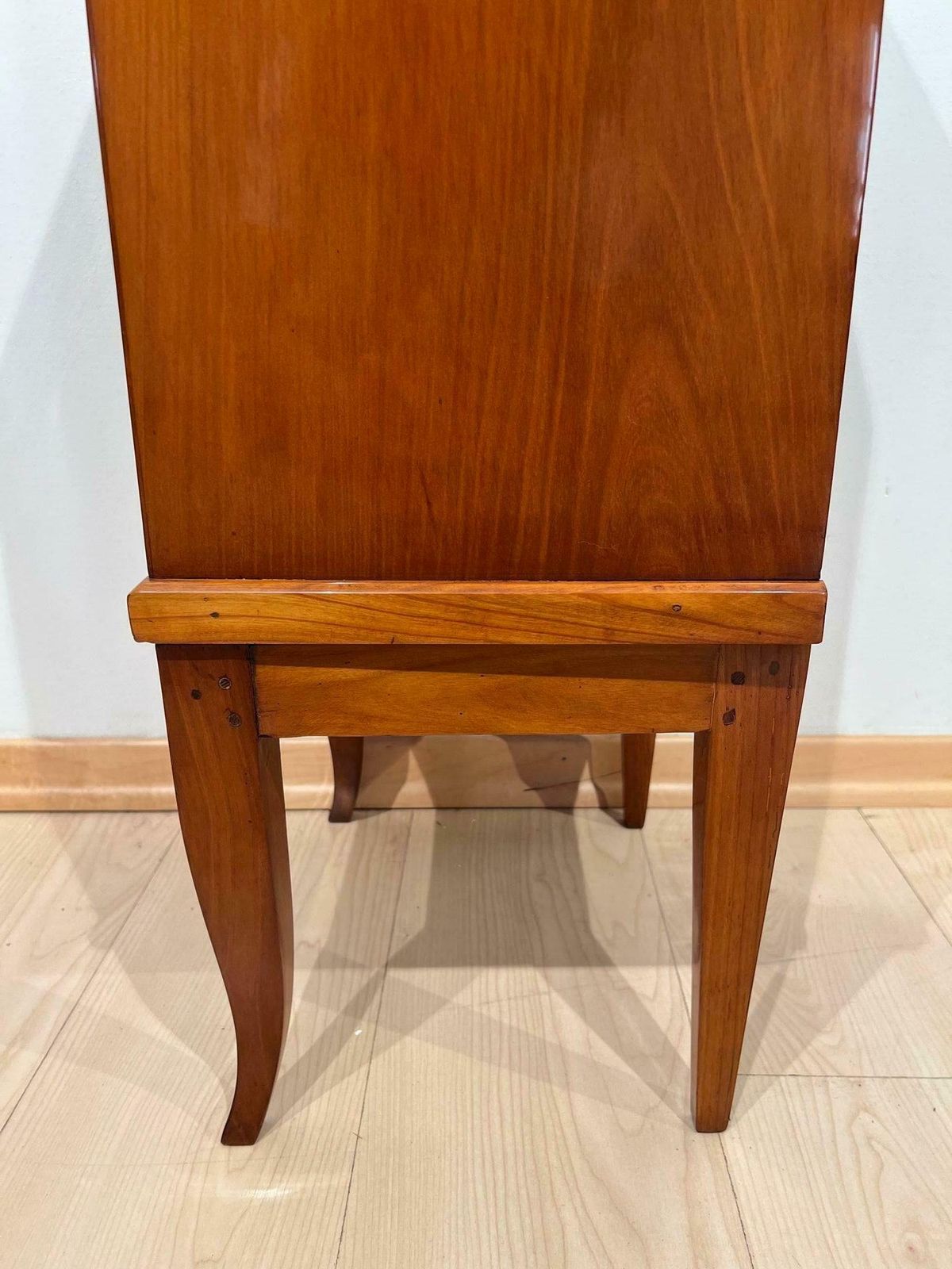 Biedermeier Pillar Cabinet, Cherry Veneer, South Germany Circa 1820 photo vinterior