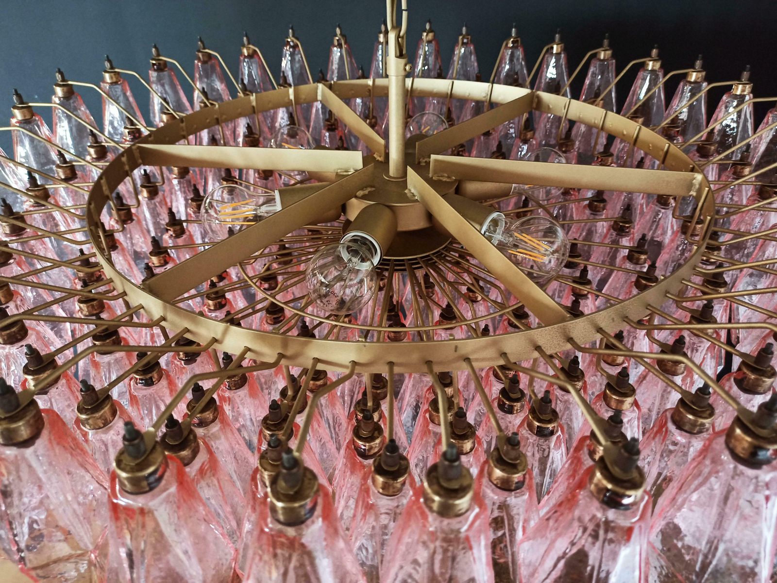 Lighting Charming Murano Glass Chandelier   185 Pink Poliedri photo