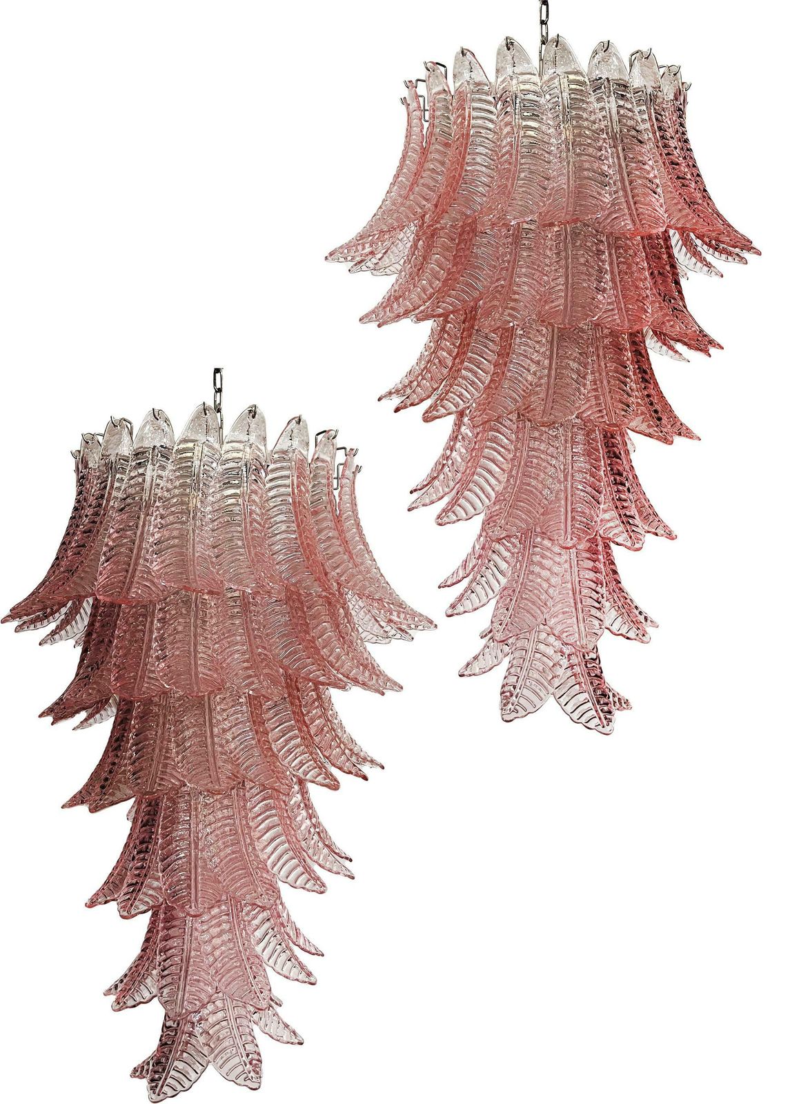 Majestic Italian Murano Felci Glass Spiral Chandelier   83 Pink Glasses photo furniture