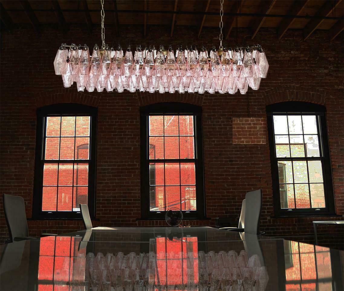 Gorgeous Murano Poliedri Chandelier   Carlo Scarpa Style   138 Pink Glasses photo Lighting