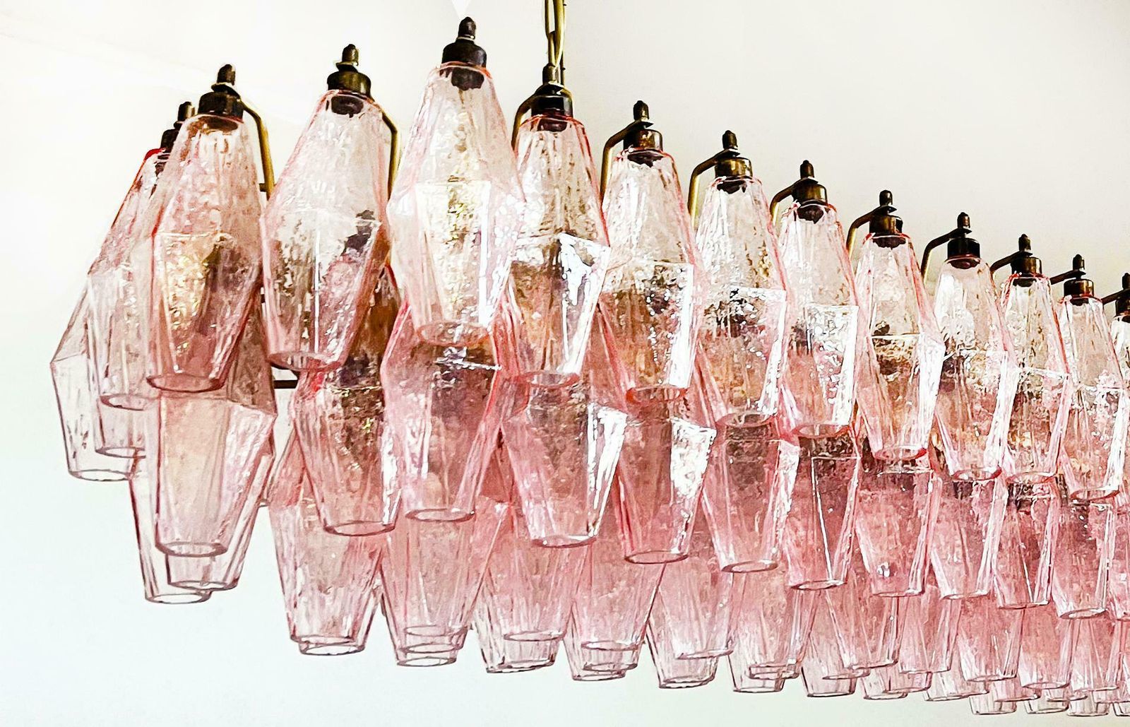 Gorgeous Murano Poliedri Chandelier   Carlo Scarpa Style   138 Pink Glasses photo buy