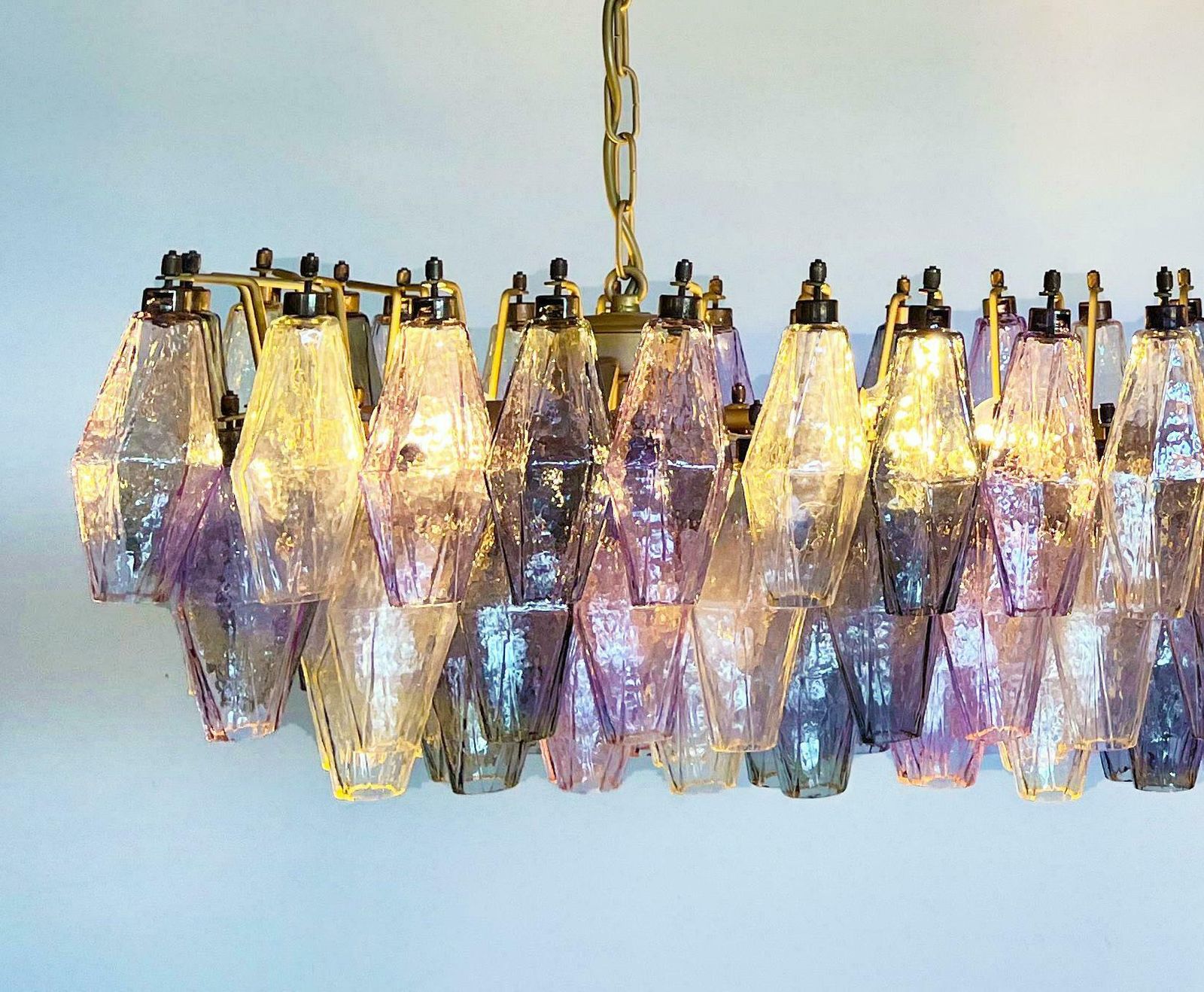 Elegant Murano Poliedri Chandelier   Carlo Scarpa Style   138 Multicoloured photo vinterior