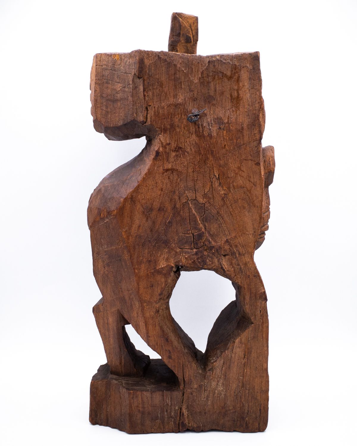 Large Antique Indian Wood Carving Of Hindu Mythical Lion Yali. South India, 18th – 19th Century photo 350.0