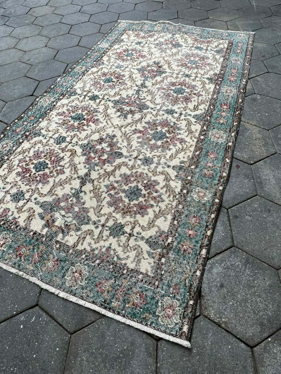 Bleu Vintage Yuruk Carpet 113 X 210 Cm, 1970s photo for sale