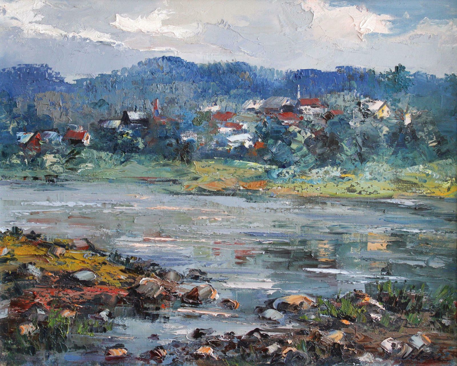 Harijs Veldre Daugava River Near Kraslava. 1986, Canvas, Oil, 1986