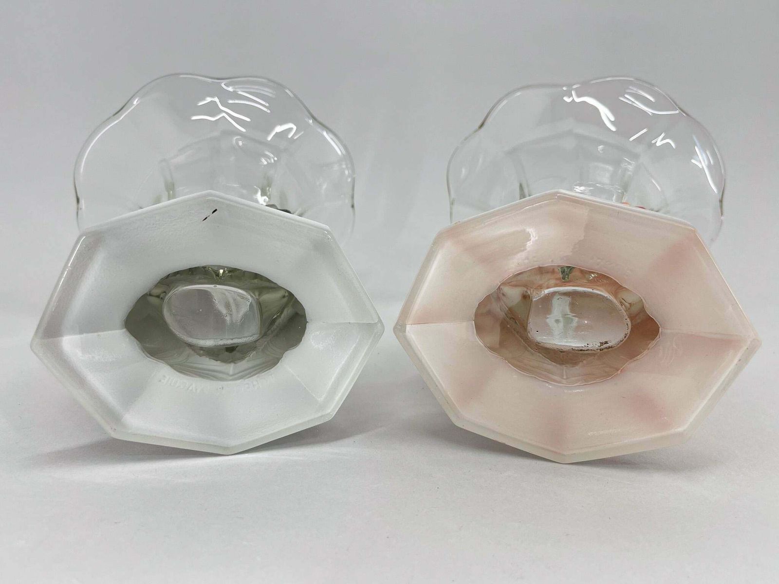 photo furniture Set Of Two Art Deco Dove Birds Glass Vases By Josef Feigl, 1930s