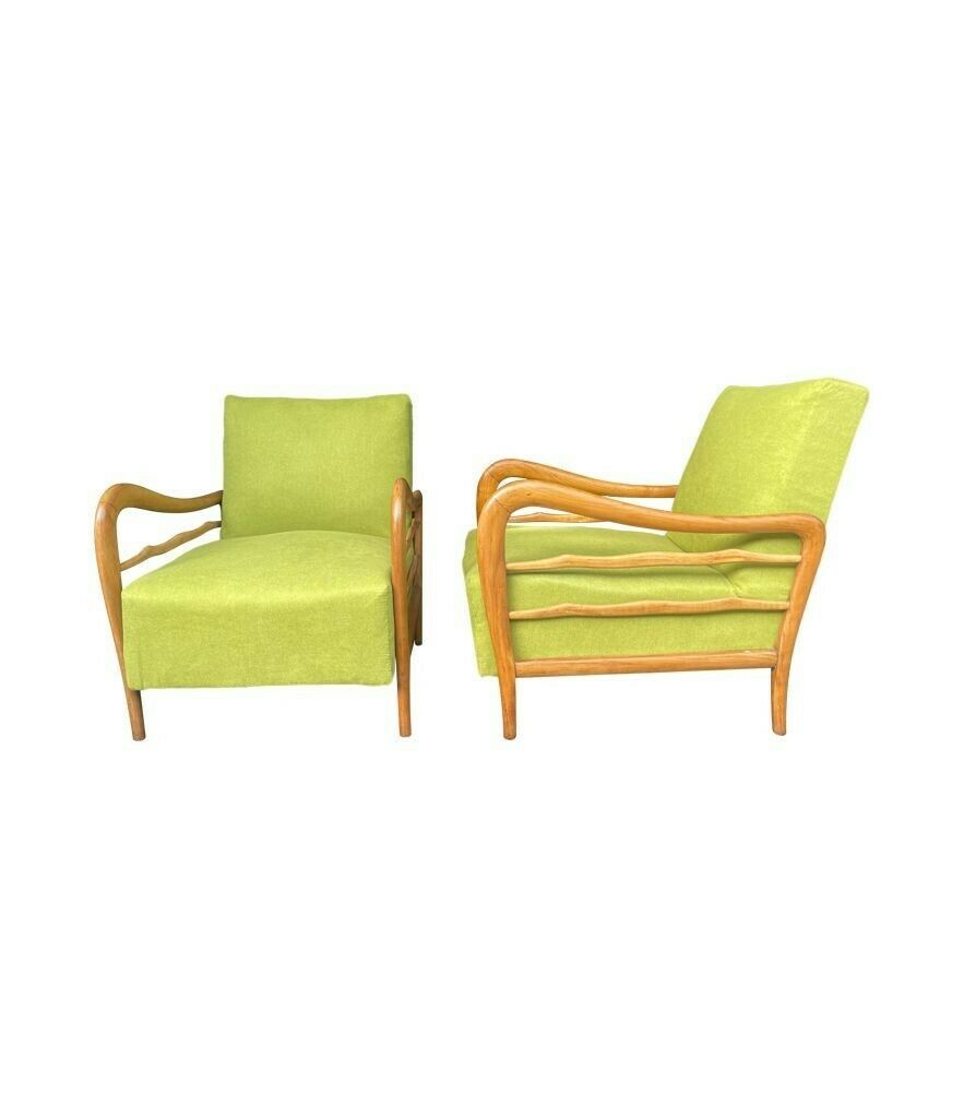 A Wonderful Pair Of 1950s Italian Cherrywood Chairs By Paolo Buffa photo buy