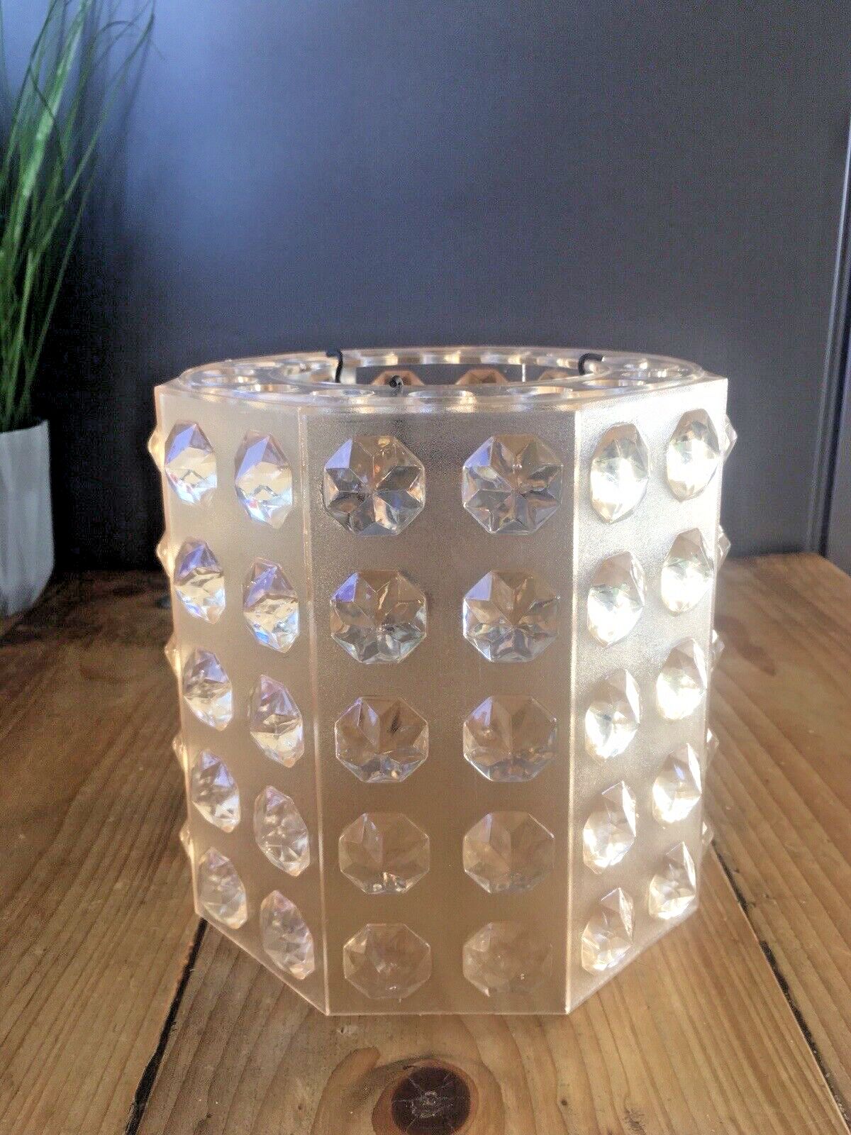 Retro 60's 70's Knobbly Plastic Octagonal Mcm Pendant Light Lamp Shade Vintage photo vinterior