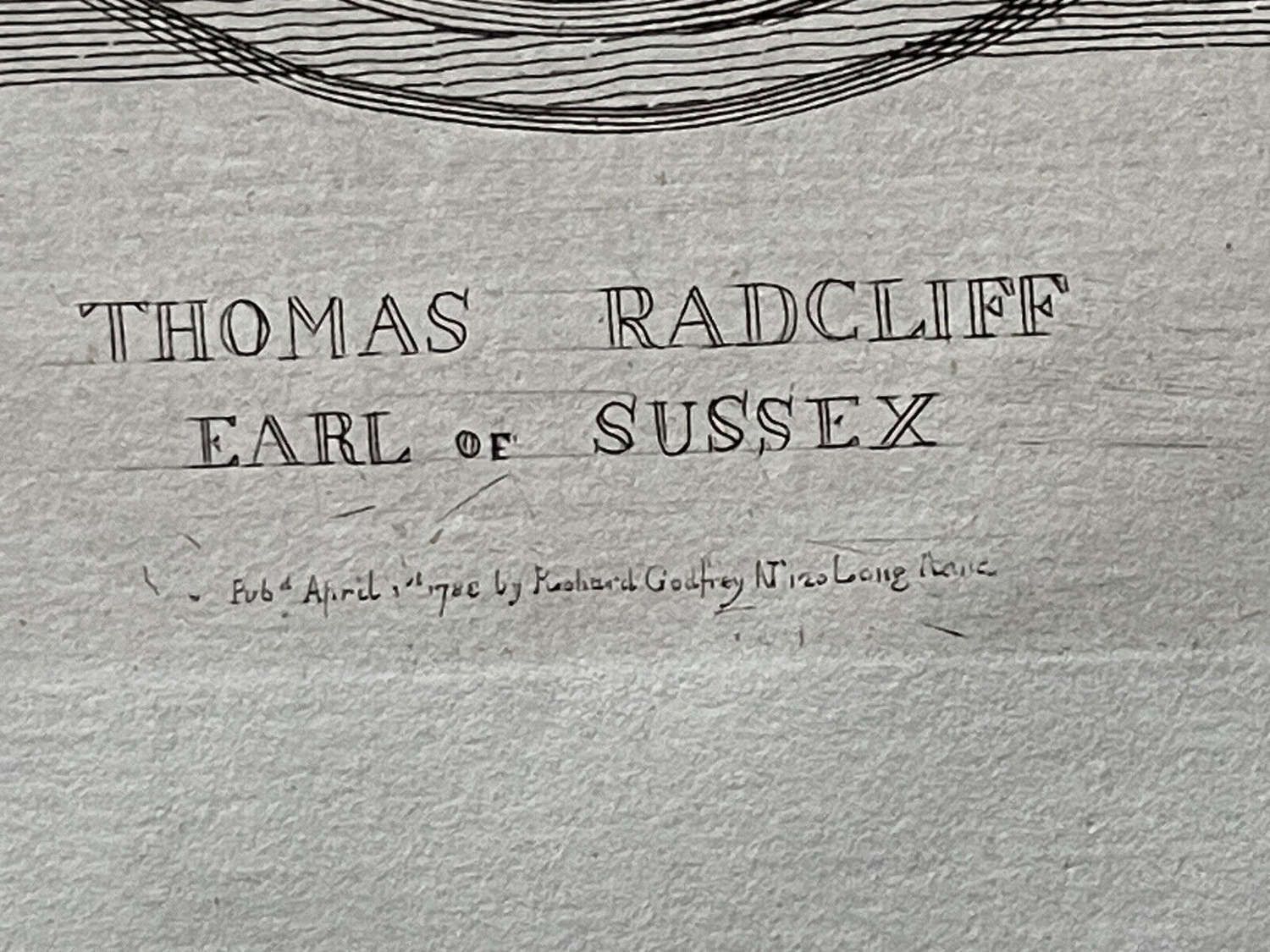 Engraving Of Thomas Radcliffe Earl Of Sussex 1783 By Richard Godfrey photo vinterior