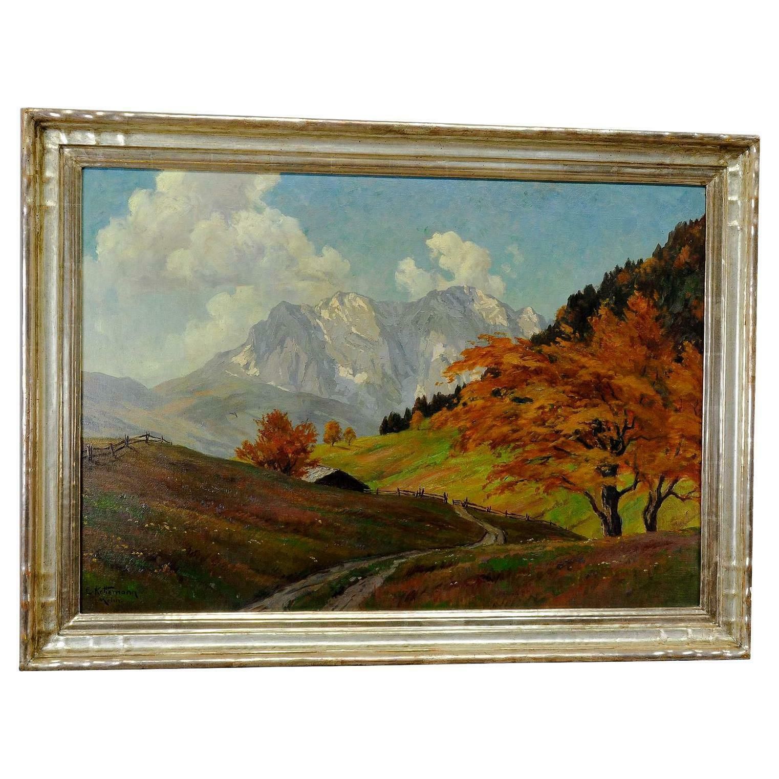 Erwin Kettemann Landscape In The Tyrolean Alps, Oil On Canvas Ca. 1930