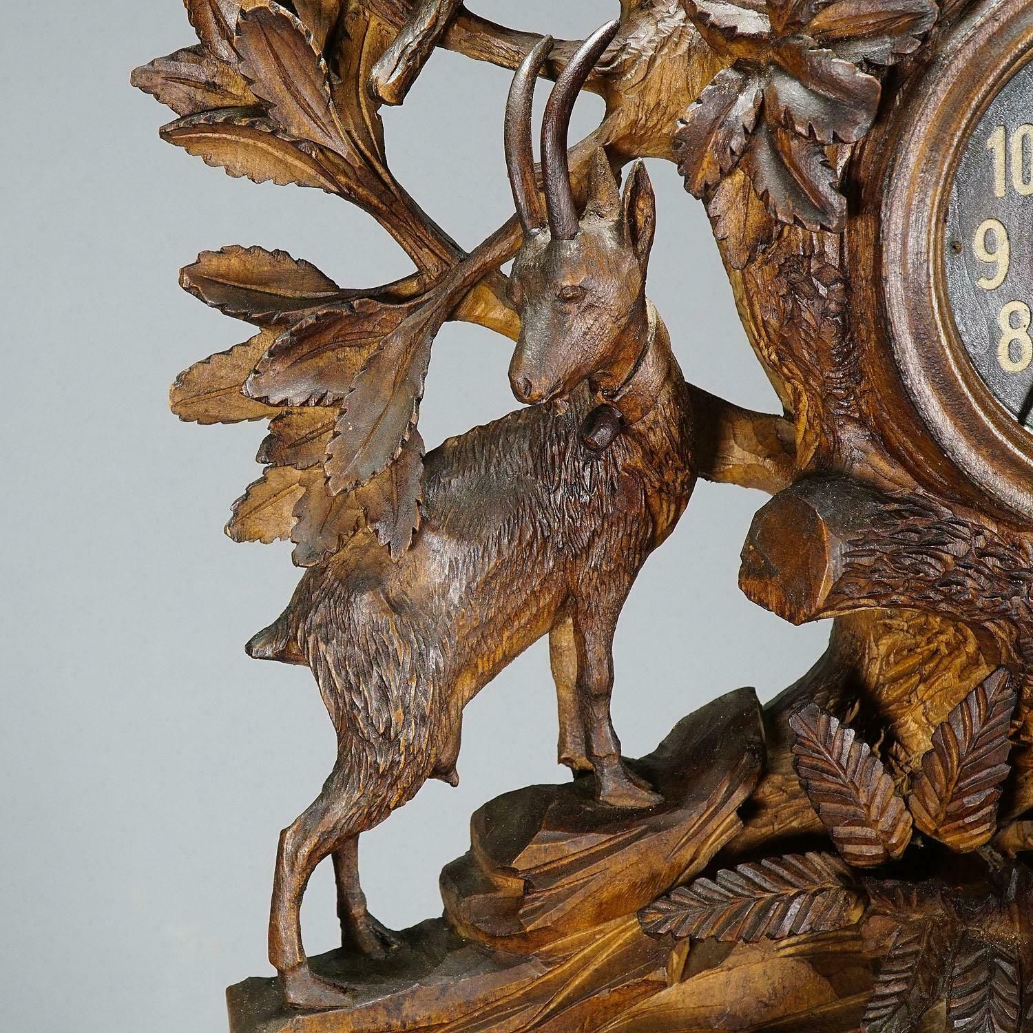 Antique Mantel Clock With Herdsman Family, Goats And Cattle photo buy