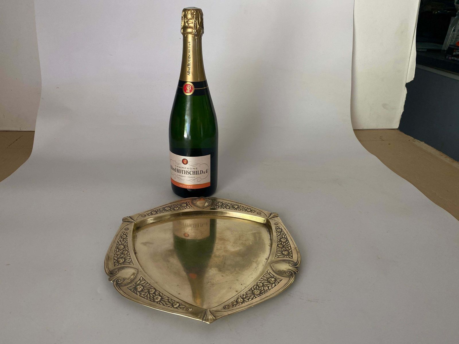 photo furniture Platter In Brass Art Deco Period Gold Color Signed France 1940 £237.73