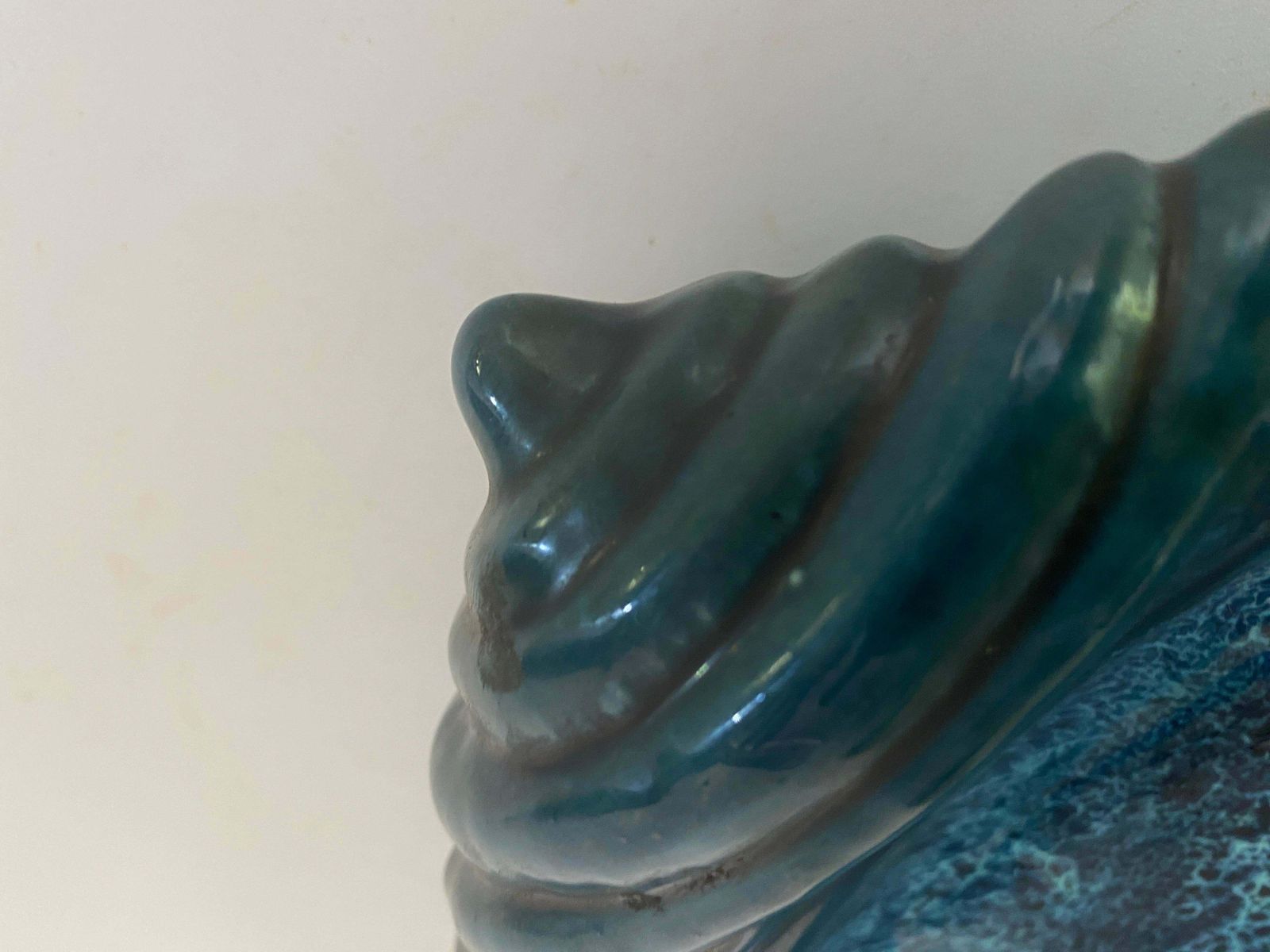 Ceramic Blue Ashtray Or Vide Poche In A Shell Form Circa 1960 France photo 370.0