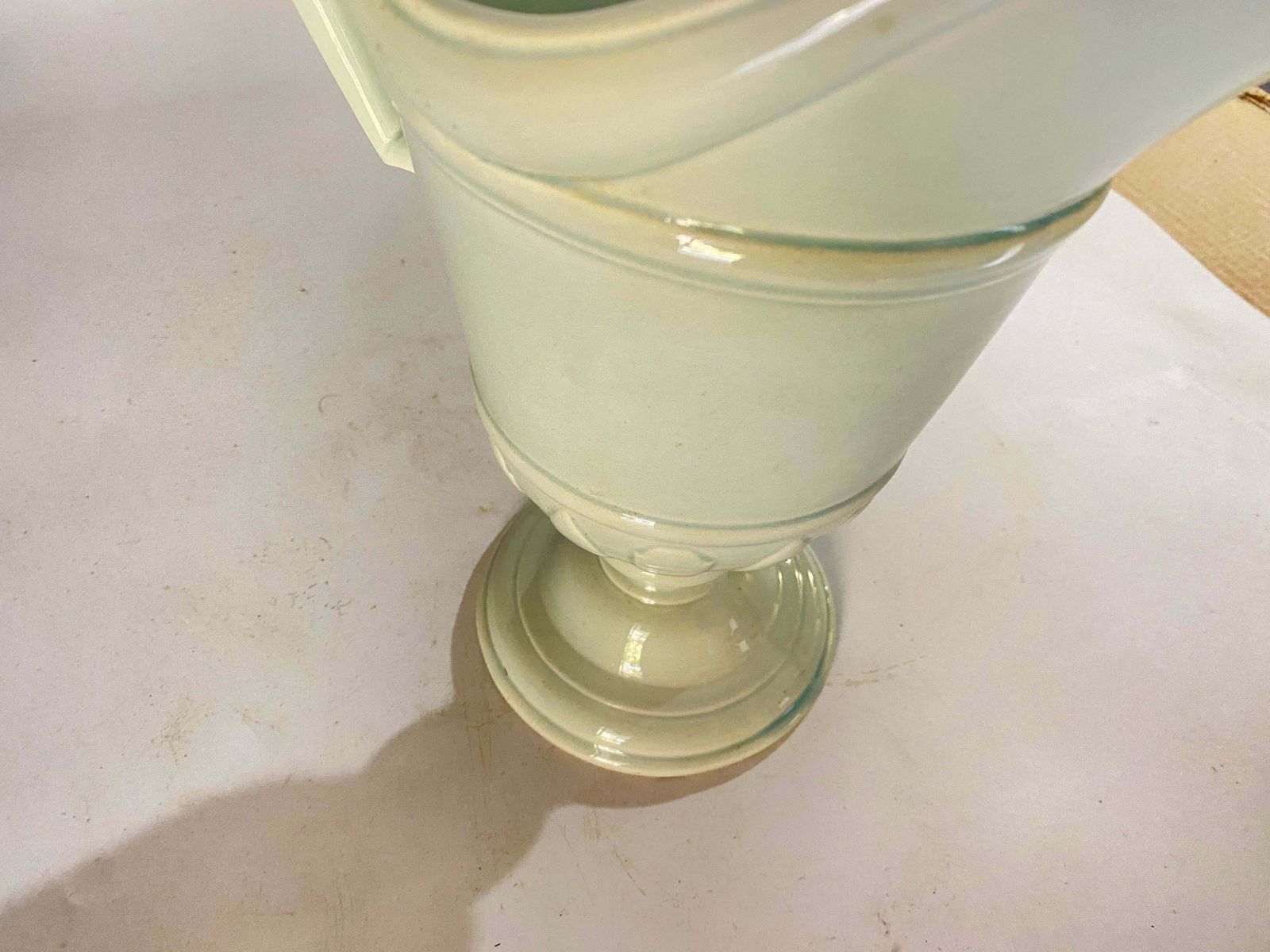 Decorative Urn In White Porcelain By Gien France 1930 Signed photo buy