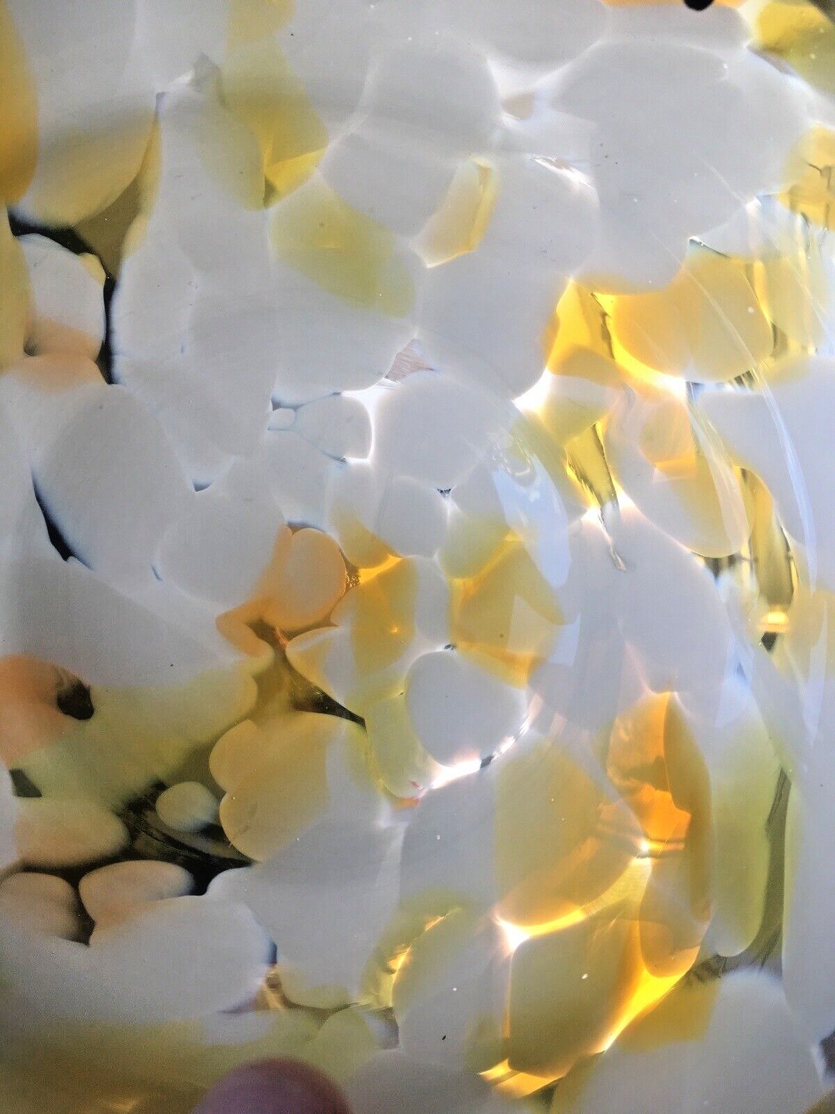 photo furniture Art Deco 30's Marbled Orange Amber Splatter Glass Ceiling Flycatcher Light Shade