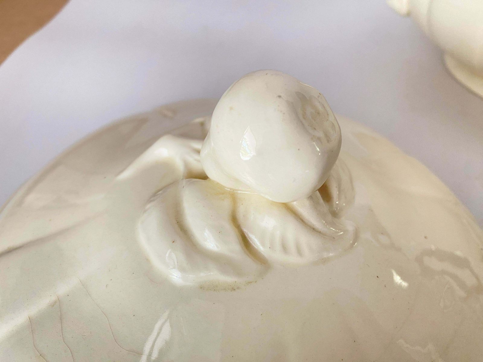 Ironstone Bowl Or Vide Poche White Colour Circa 19th Century France Sarreguemines photo for sale