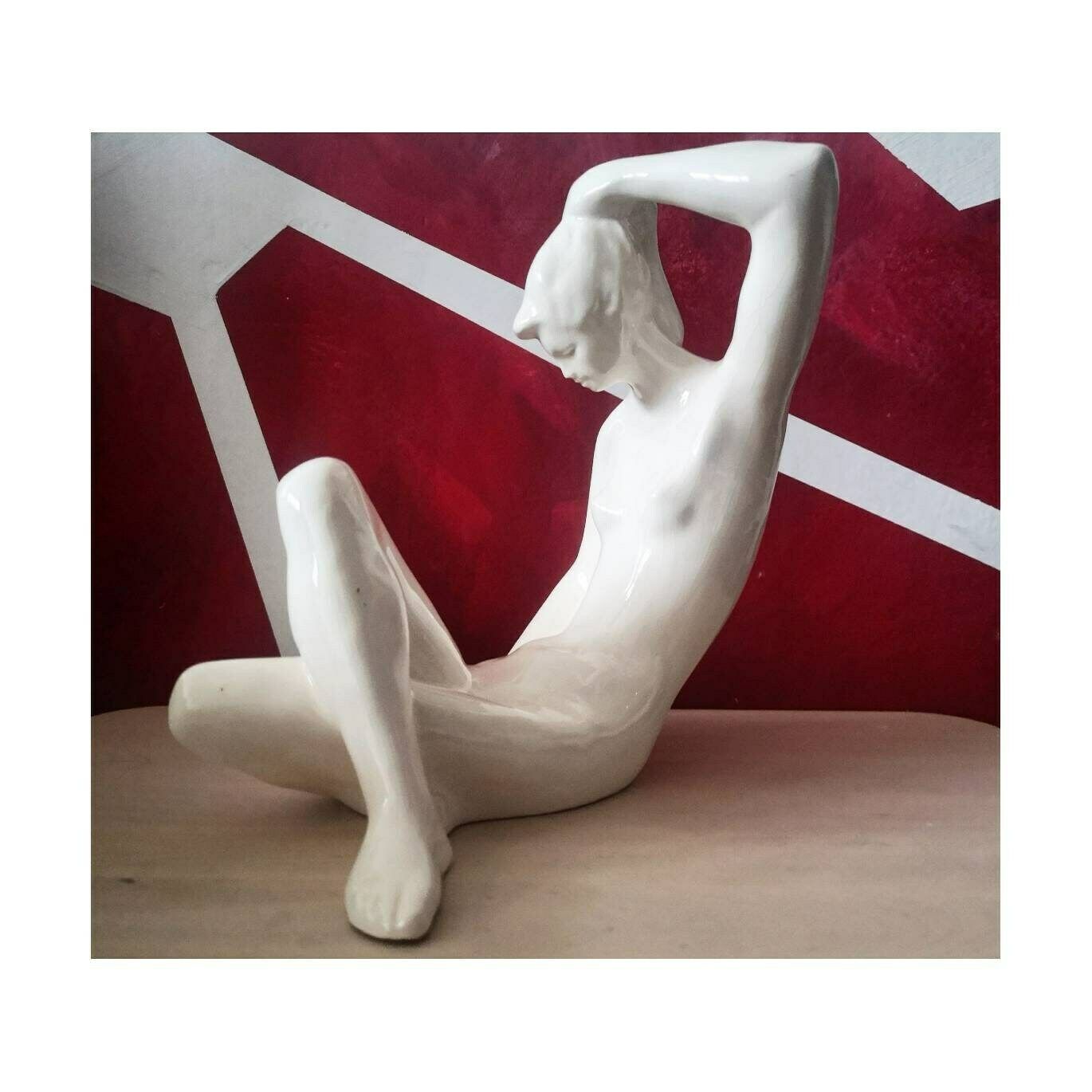 Rare Mid Century Modern Ceramic Figurine Of A Nude Woman By Bohumil Kokrda // Made In Czechoslovakia In 1960s photo 347.0