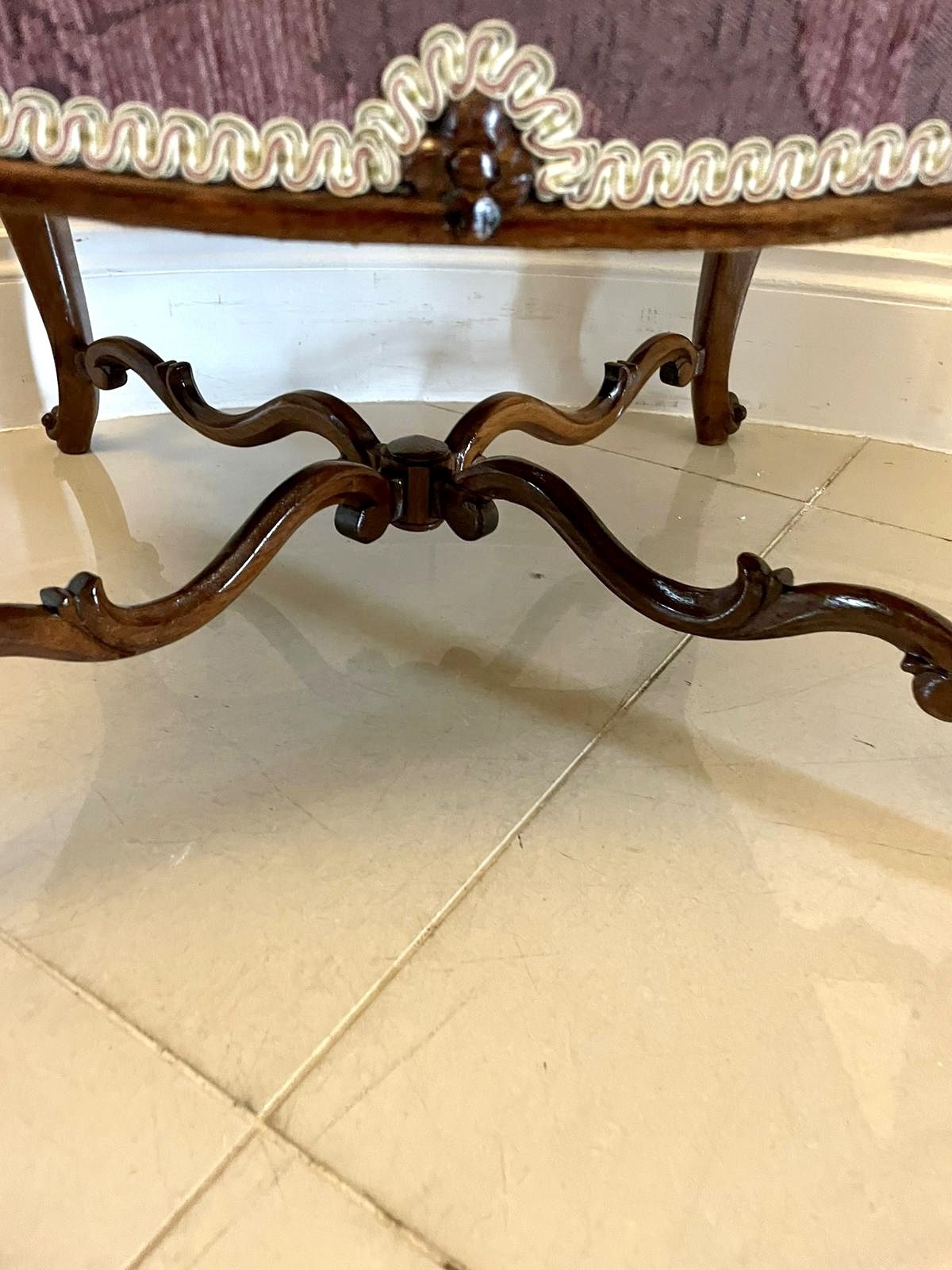 Large Antique 19th Century Quality Carved Rosewood Stool photo for sale