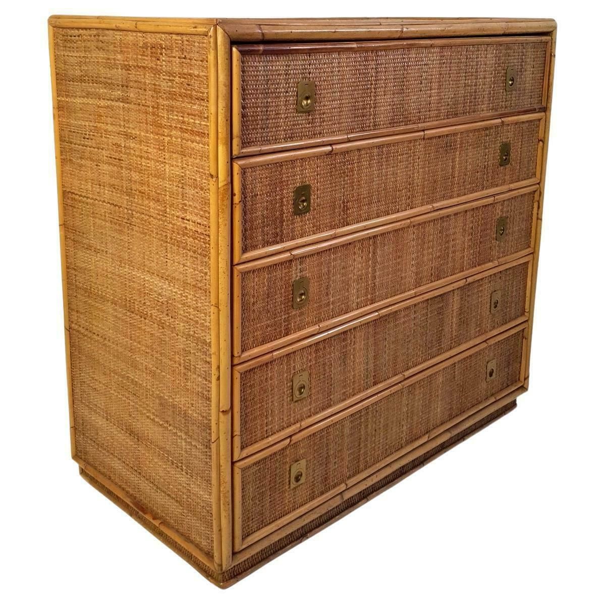 Mid Century Bamboo Dresser By Vivai Del Sud, Italy photo furniture