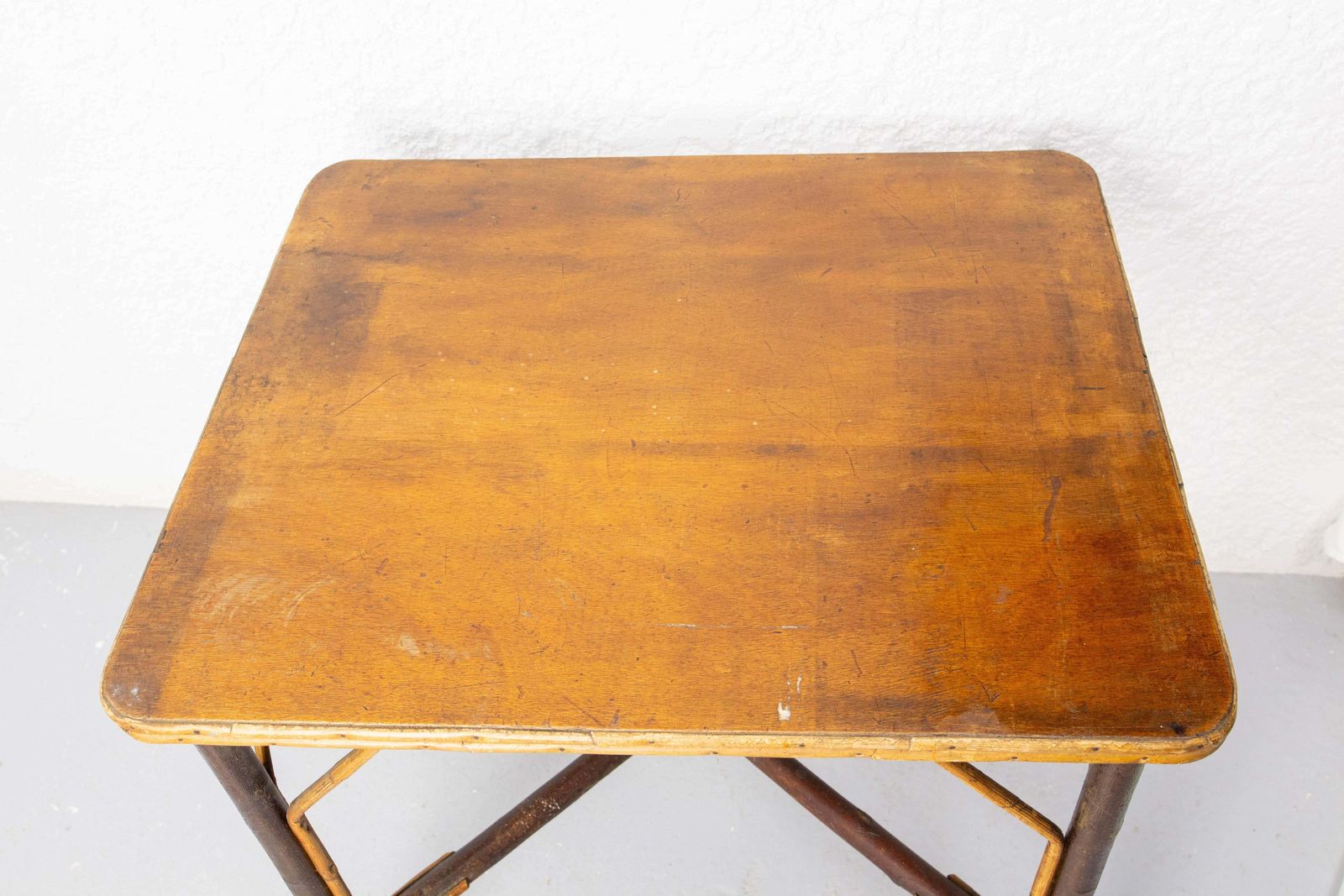 Side Table Hazel Wood, Rattan And Bambou, French Circa 1920 photo buy