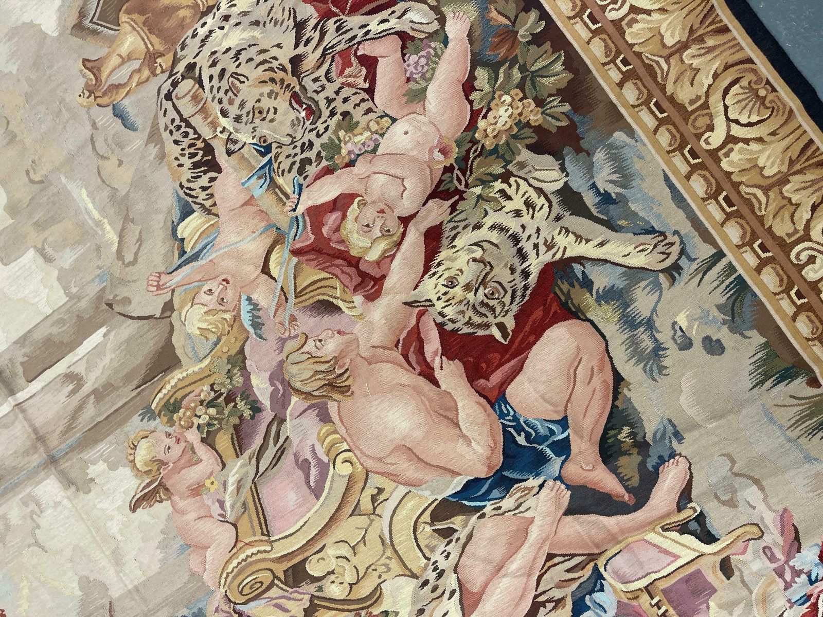 French Tapestry Carpet Wall Decoration Aubusson Rug Handwoven Wool Pictorial Rug photo Art