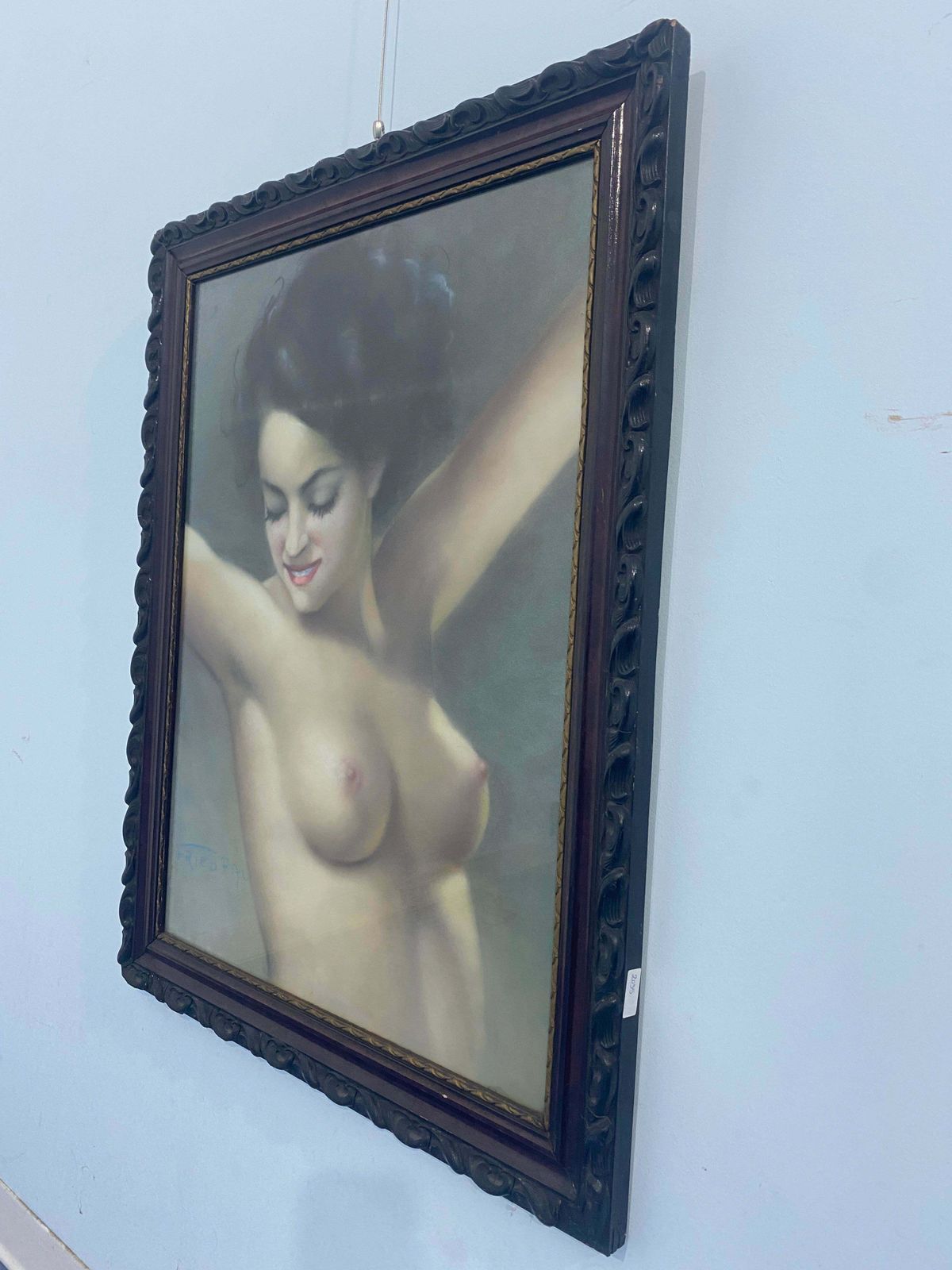 Art Deco Pastel Painting "Female Nude" Signed Fried Pal 1930s photo 2818.0