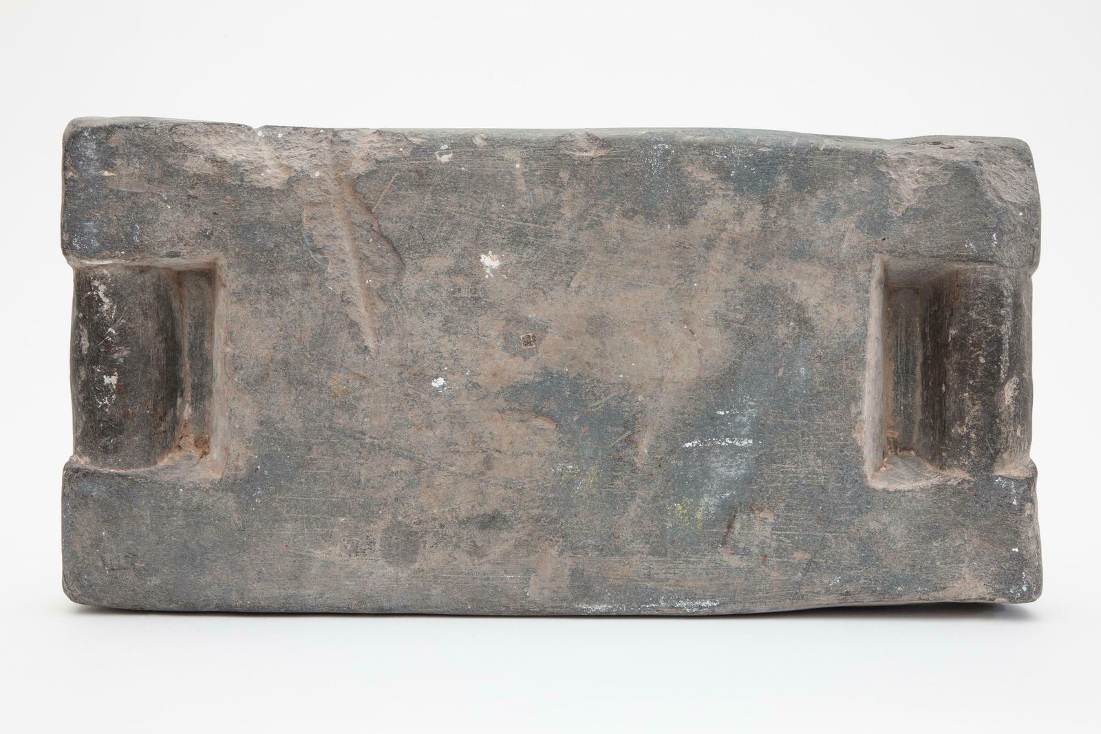 Ancient Buddhist Stone Tabletop Altar With A Lotus Flower photo for sale