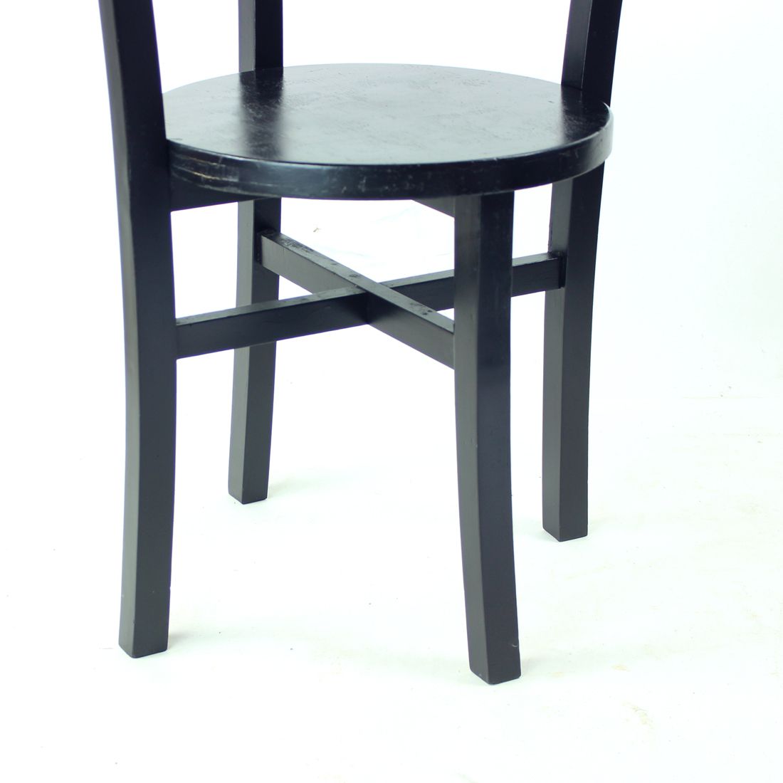 1200.0 Set Of 4, Black Oak Dining Chairs, Czechoslovakia 1930s photo