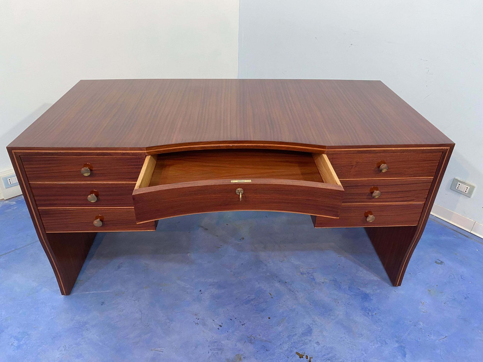 photo for sale Italian Mid Century Executive Desk Designed By Osvaldo Borsani, 1940