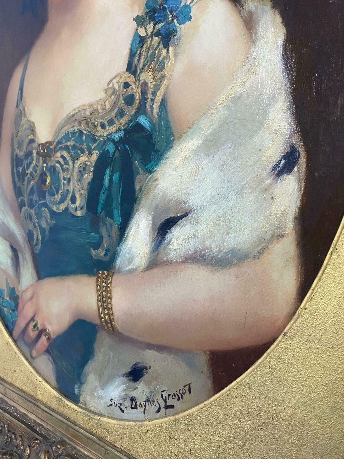 Oil Painting "Portrait Of A Woman" Signed Suzanne Daynes Grassot, France 1920s photo buy