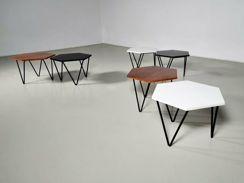 Hexagonal Coffee Tables By Isa Bergamo For Gio Ponti, 1950s, Set Of 6 photo buy