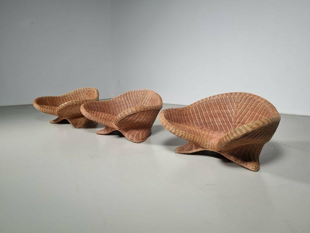 Lounge Chairs From Vivai Del Sud, 1970s, Set Of 3 photo for sale