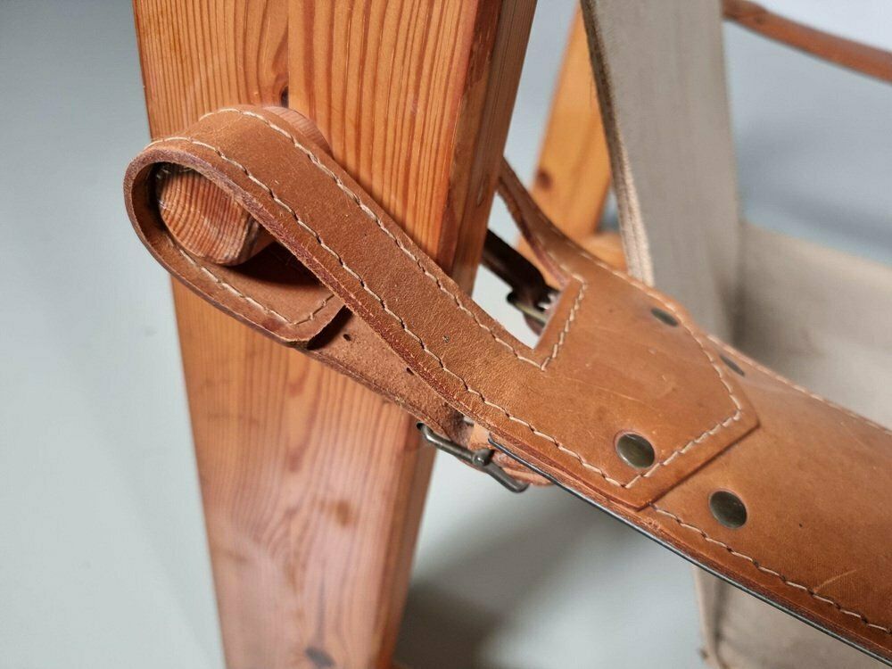 photo for sale Pine Sling Armchairs, The Netherlands, 1970s, Set Of 2