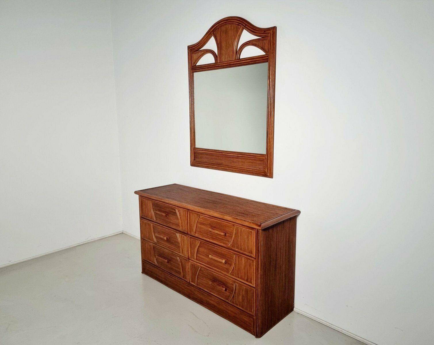 Walnut Dresser Matching Set, Italy, 1970s, Set Of 2 photo for sale