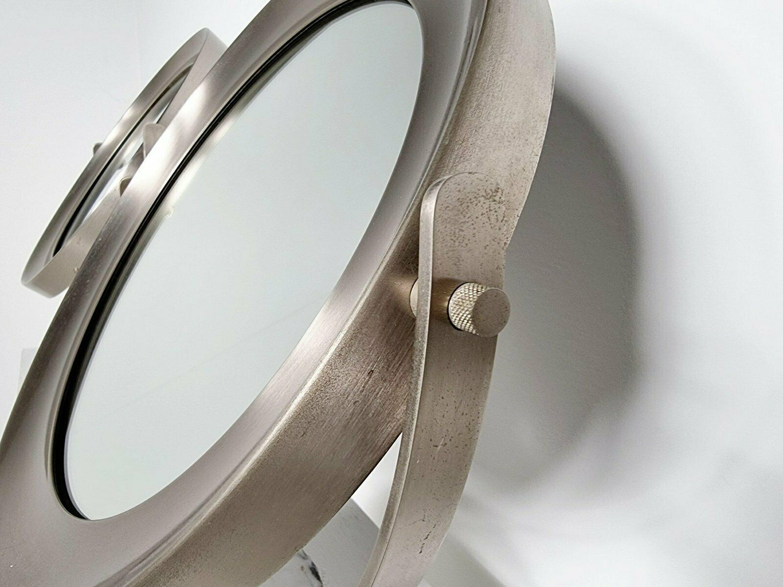 Marble And Steel Narciso Table Mirrors By Sergio Mazza For Artemide, Italy, 1970, Set Of 2 photo buy