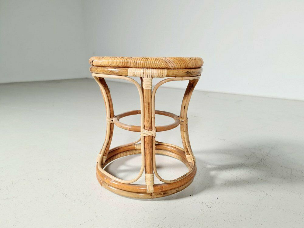 Bamboo And Cane Stools, Italy, 1960s, Set Of 4 photo vinterior