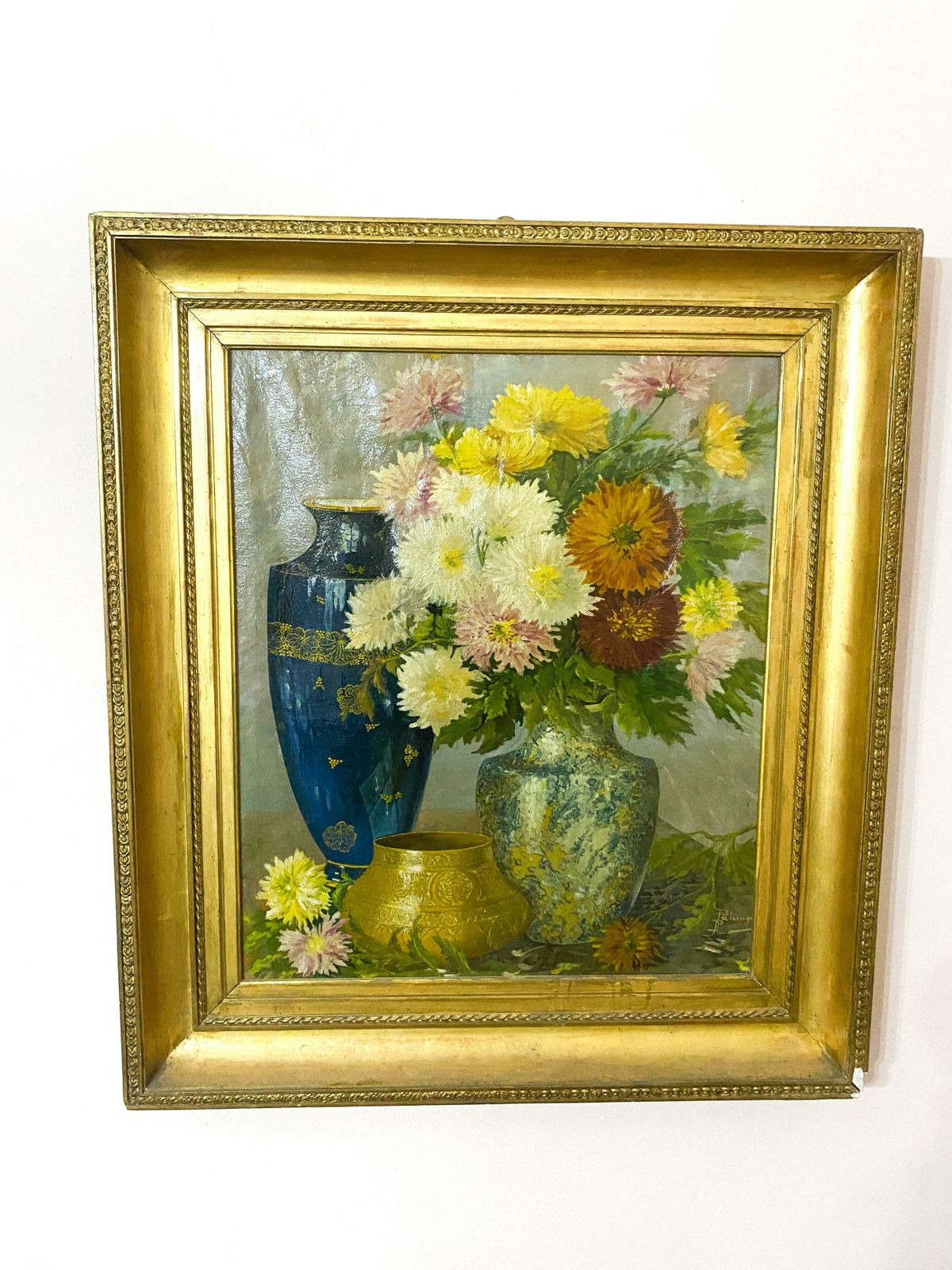 Oil Painting "Still Life" Signed France 1950s photo for sale